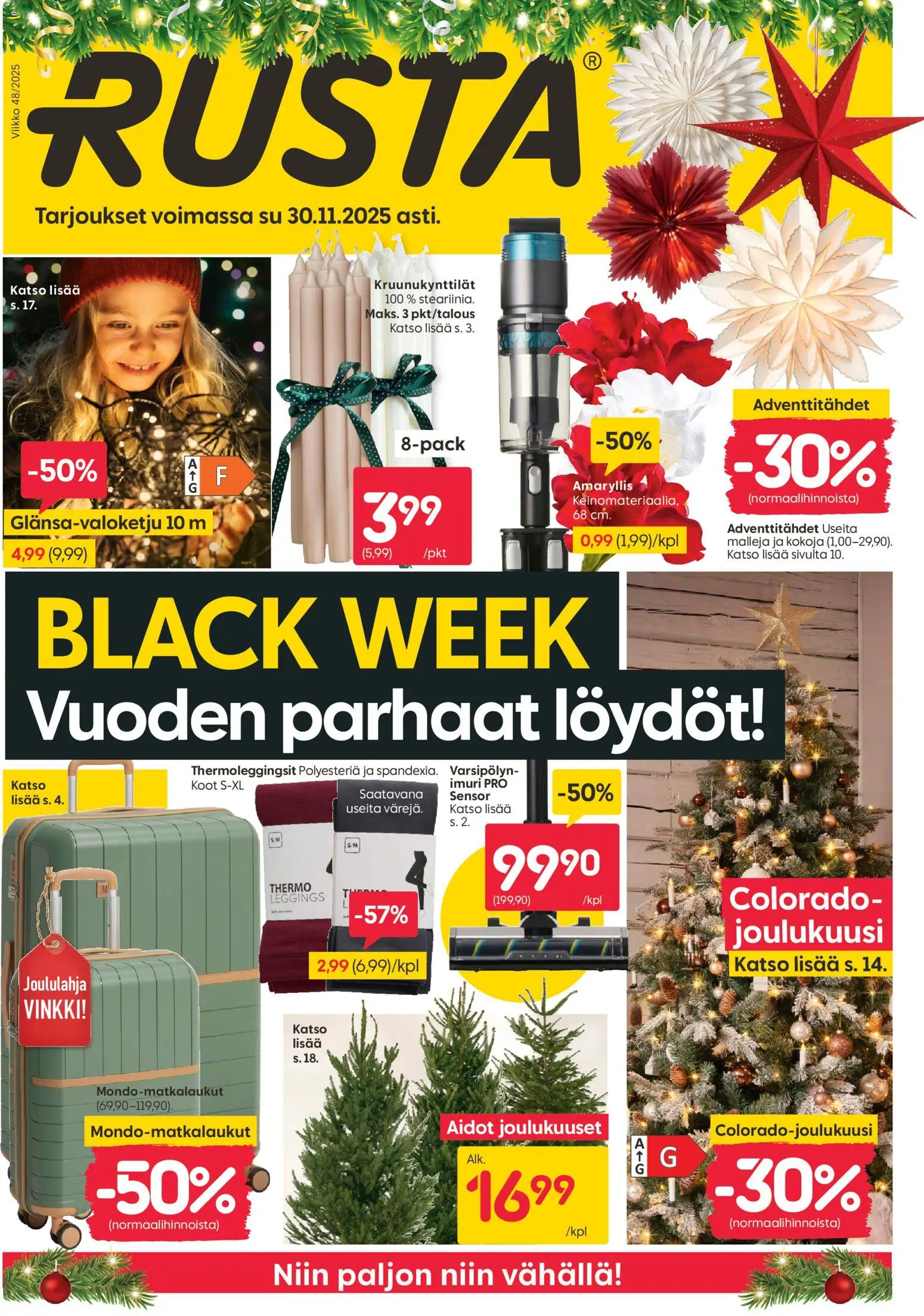 Kaupan Rusta Black Friday esikatselu, voimassa 24/11/2025