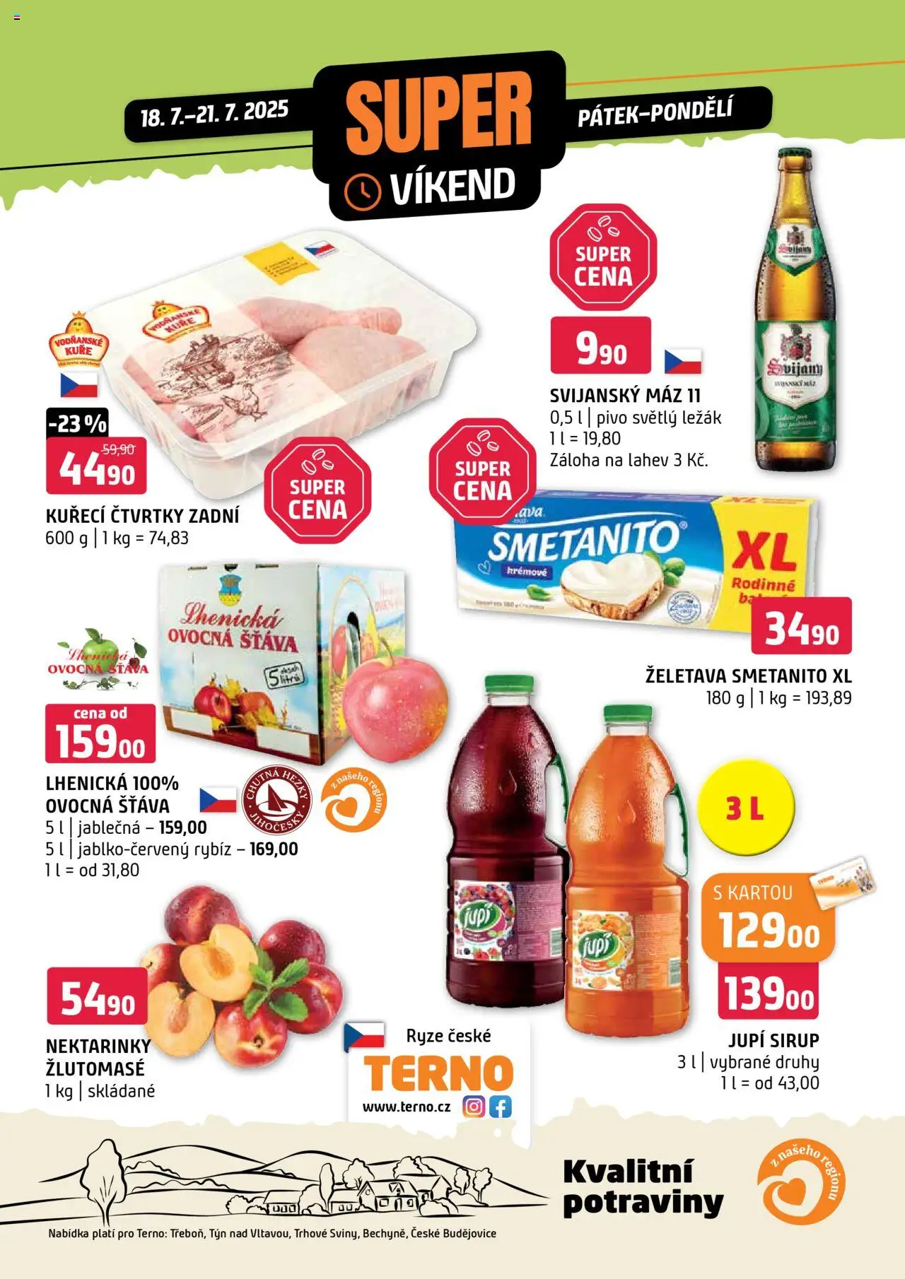  Terno Super víkend - Bechyně, České Budějovice, Třeboň, Trhové Sviny, Týn nad Vltavou (18.07.2025 - 21.07.2025)