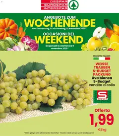 Anteprima dell'opuscolo Volantino Wochenende dal negozio Despar valido da 06/11/2025