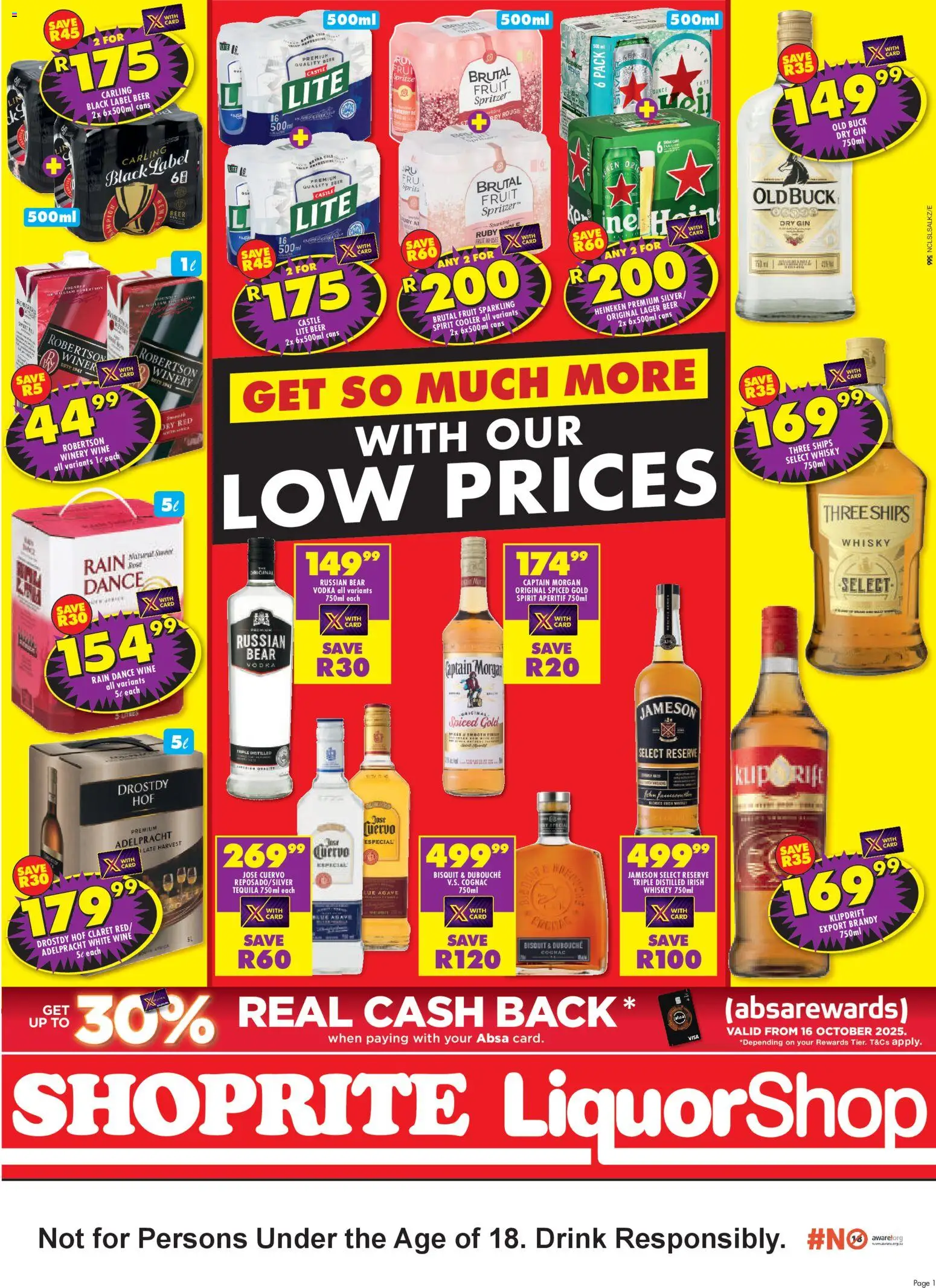 Preview of Shoprite flyer valid from 23/01/2026 - Wine, Whiskey, Fruit, Vodka, Cognac, Beer, Captain Morgan, Agave