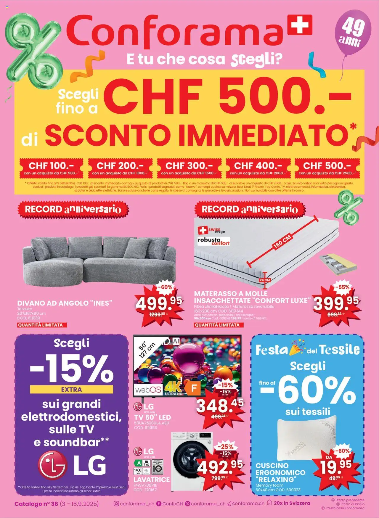 Conforama Aktionen Sconto Immediato ab 03.09.2025 - Seitennummer 1