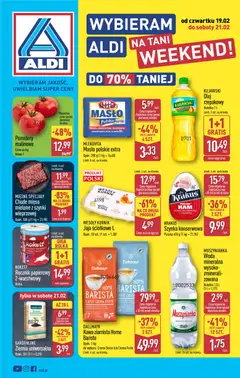 Pogląd gazetki "Okazje na weekend" ze sklepu Aldi ważnej od 19.02.2026