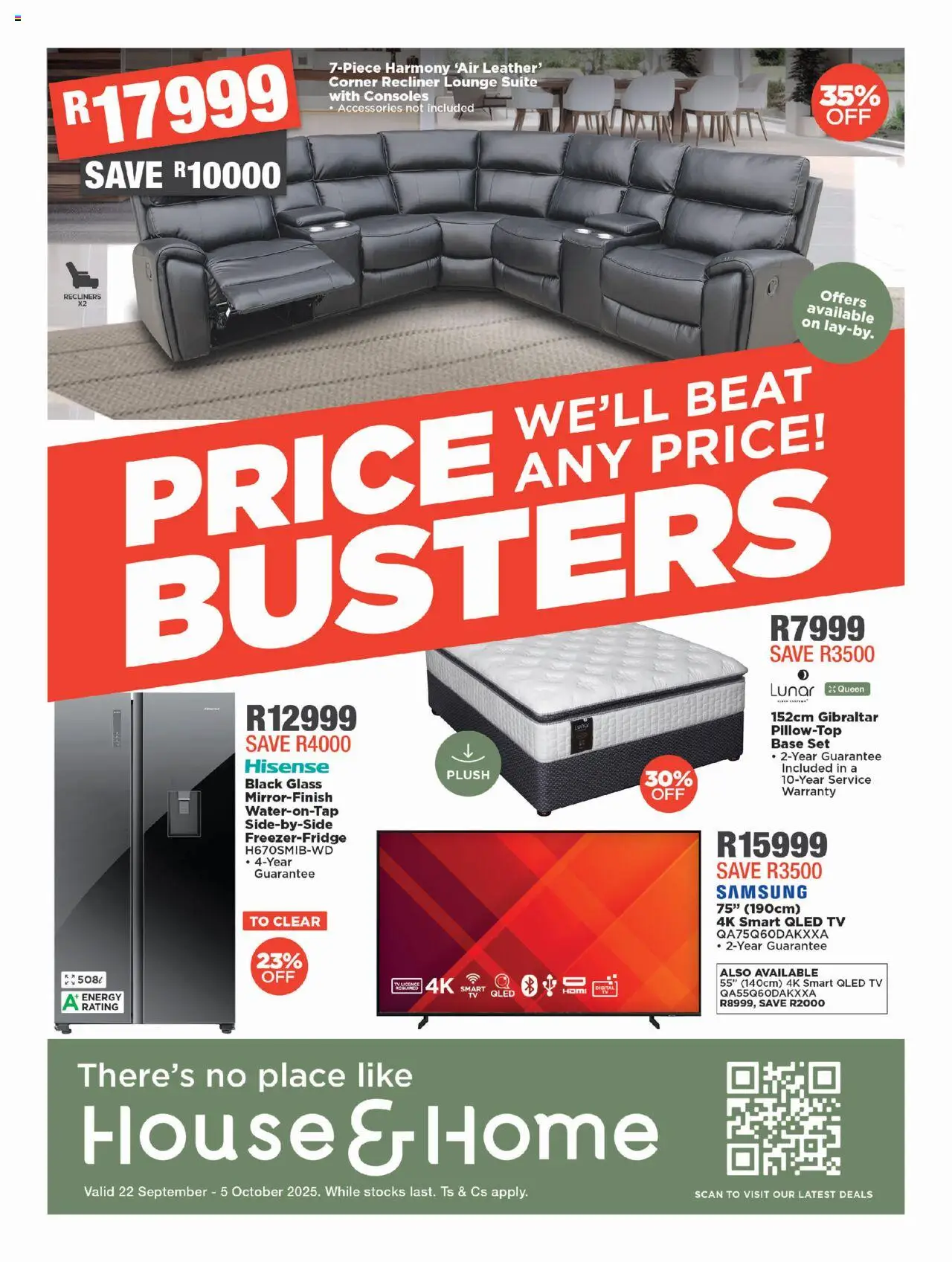 House and Home Specials from 22/09 - 05/10/2025 > Promotions