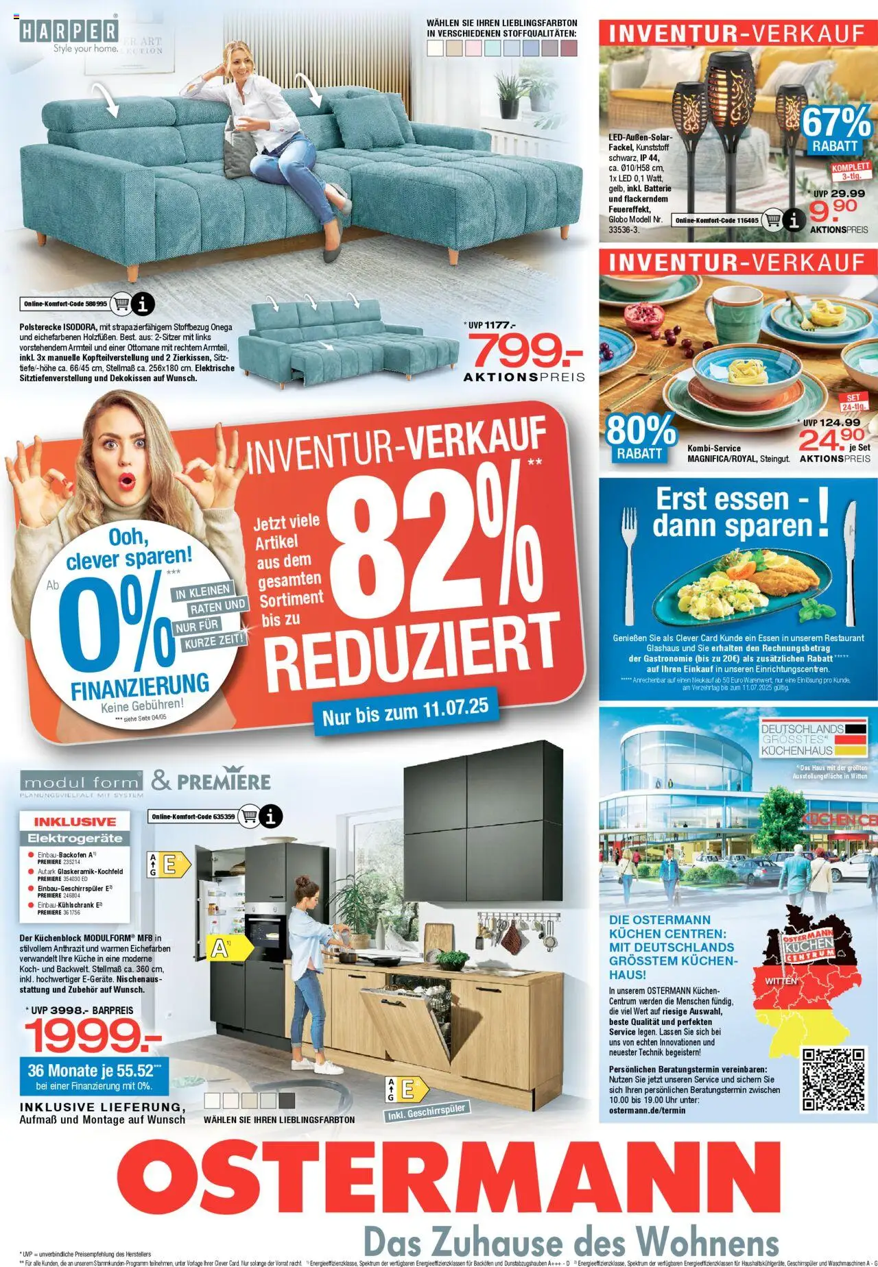Ostermann Prospekt (vom 14.06.2025 - 11.07.2025) - Uhr, Kuchen, Küche, Geschirrspüler, Batterie, Küchenblock