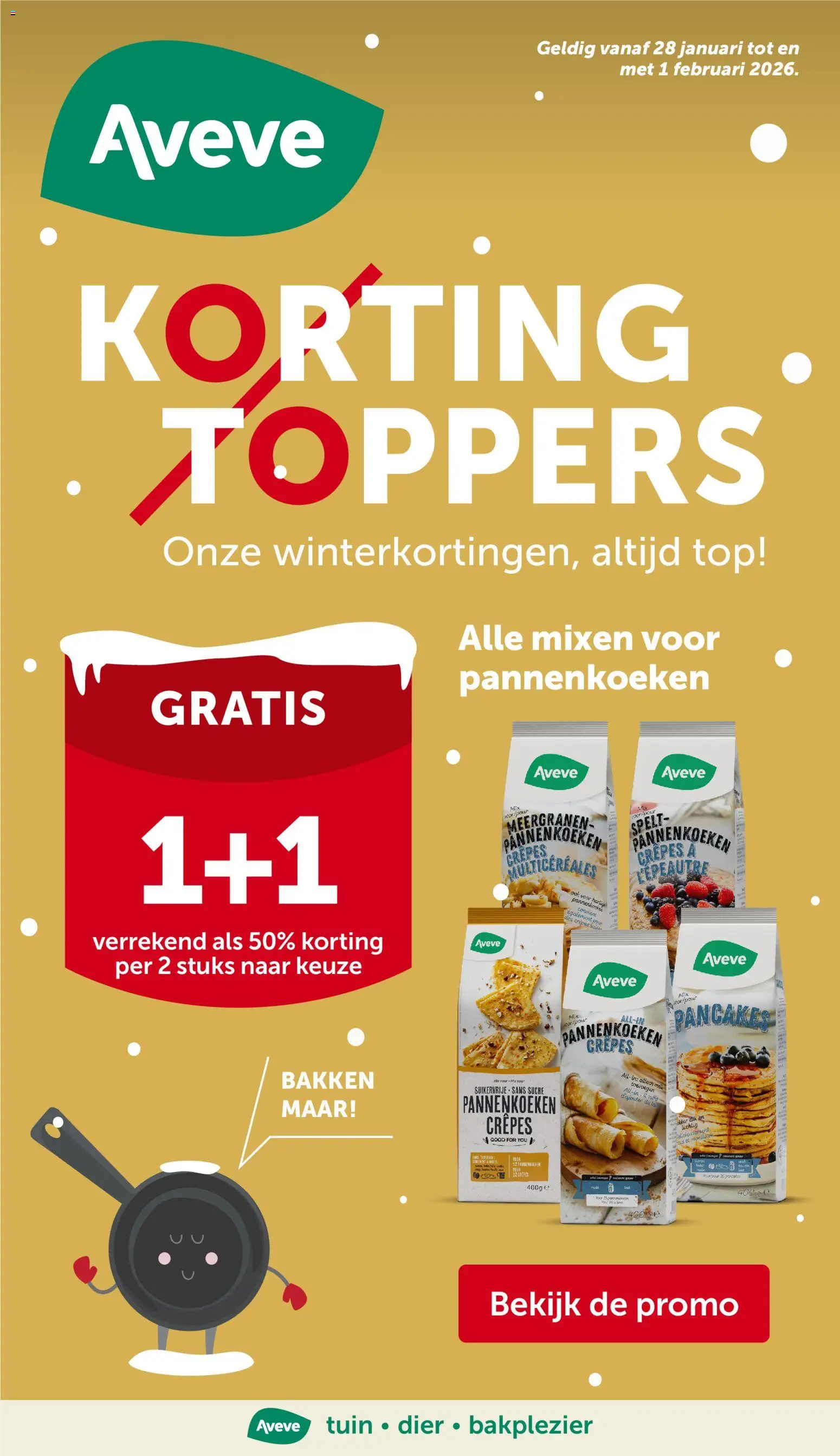 Voorbeeld van Folder van winkel Aveve geldig vanaf 28/01/2026 - Pannenkoeken