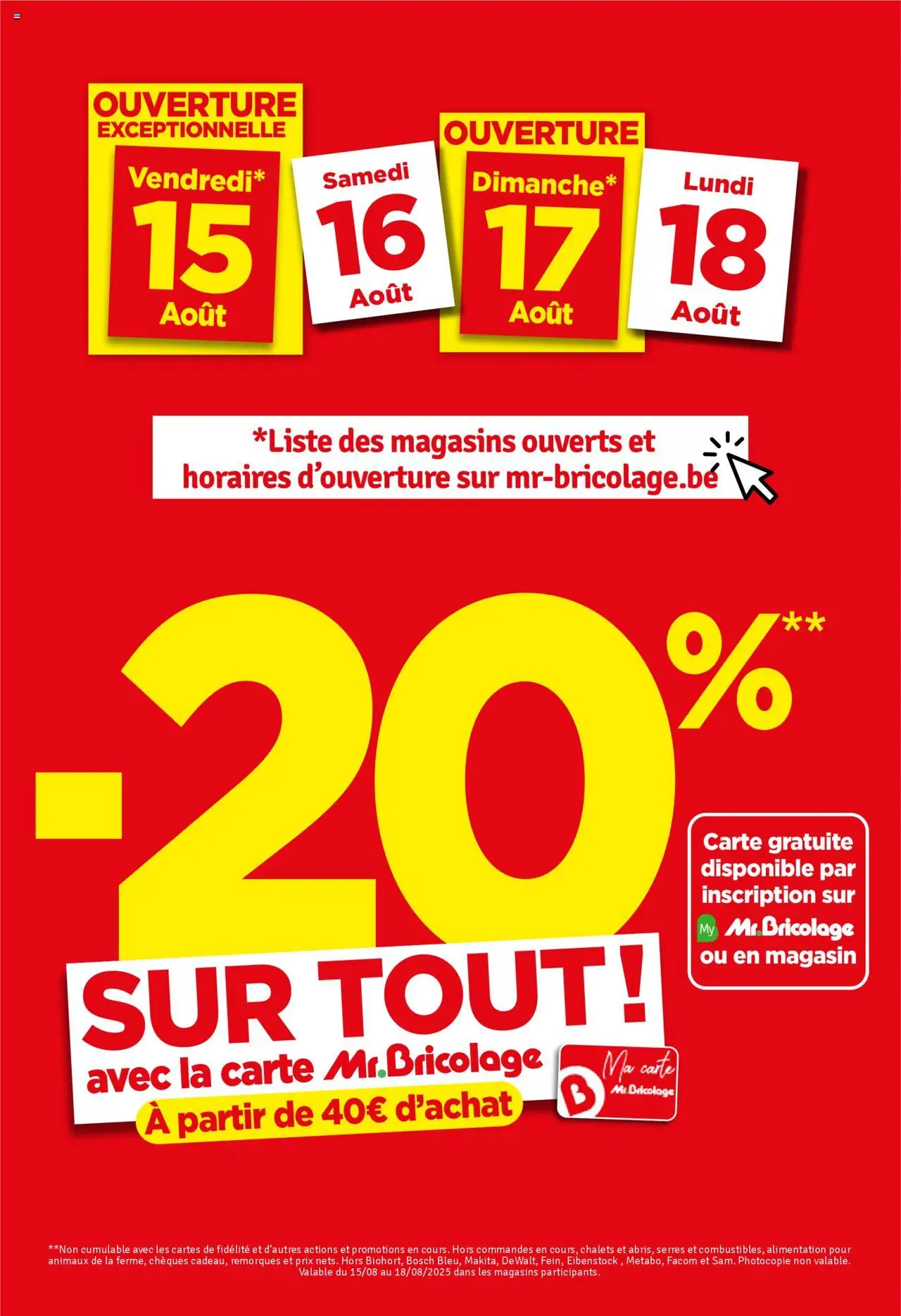 Mr Bricolage shop Folder / Publicité geldig vanaf 15/08/2025 - Paginanummer 1