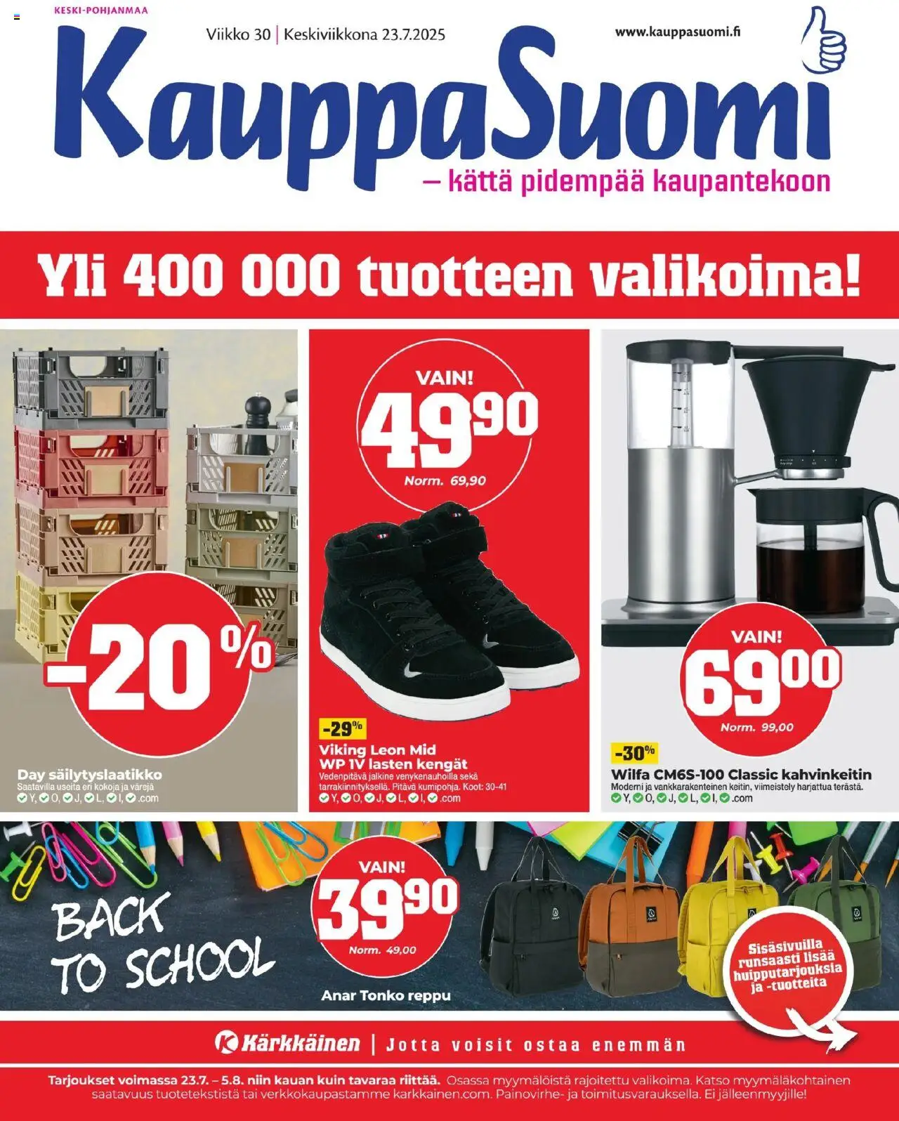 Kärkkäinen-kaupan KauppaSuomi Keski-Pohjanmaan painos voimassa 23/07/2025 - Sivulla 1