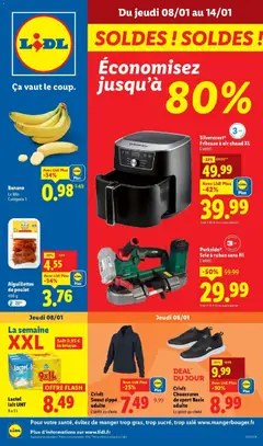 Prévisualisation de C'est les soldes chez Lidl ! Profitez d'offres exceptionnelles jusqu'à -80%. du magasin LIDL formulaire valide 04/01/2026