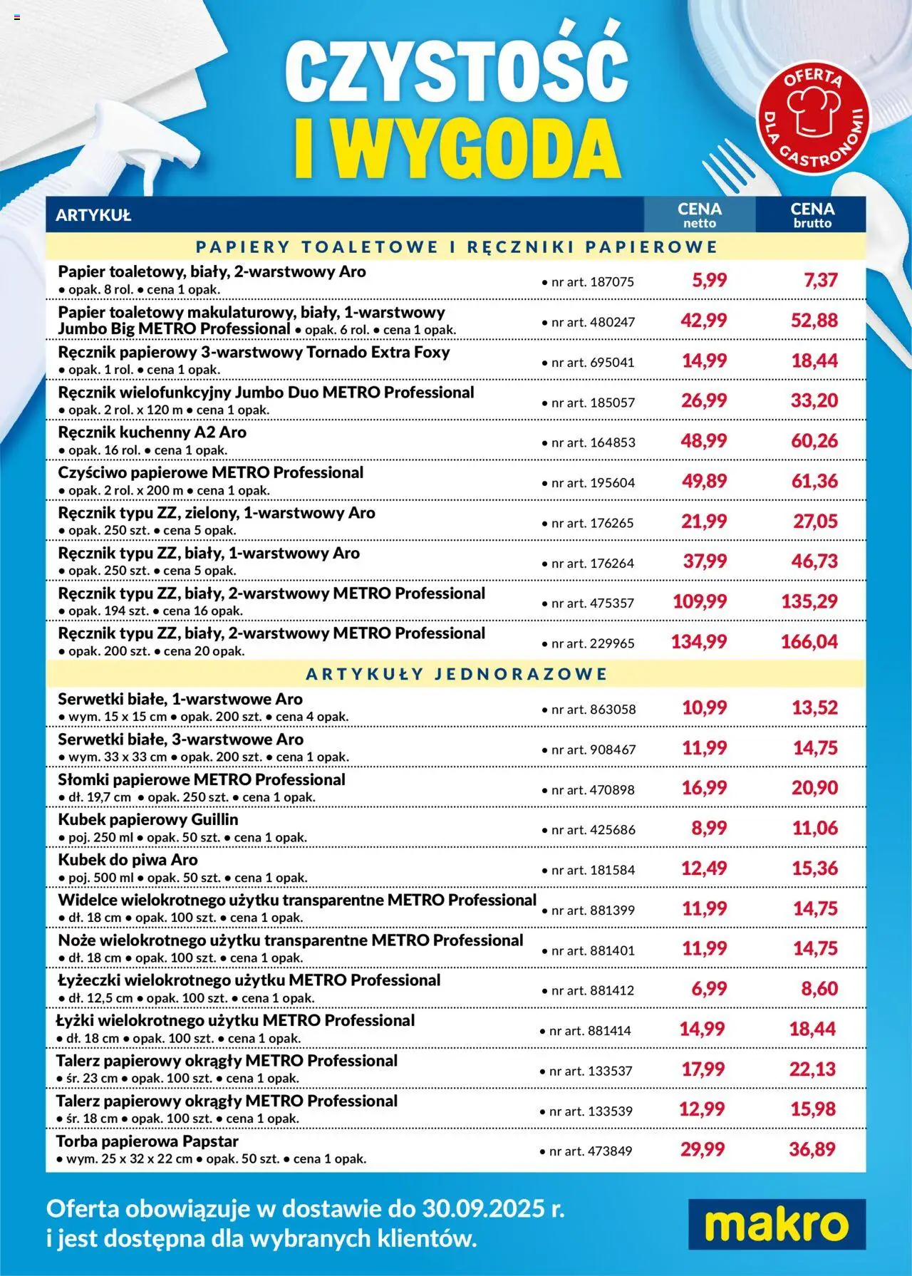 Makro Jednorazówki w dostawie od 27.08.2025 - Nowa Gazetka - Numer strony 1