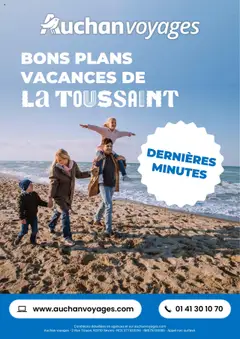 Prévisualisation de Auchan voyages : bons plans vacances de la Toussaint ! du magasin Auchan formulaire valide 01/10/2025