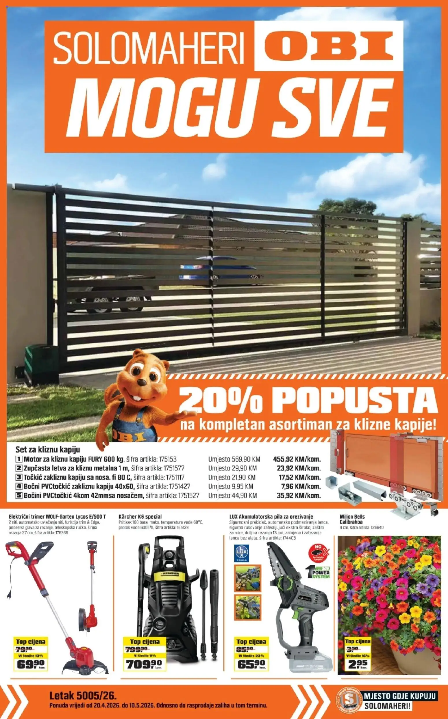 Pregled letka OBI katalog trgovine OBI vrijedi od 20.04.2026