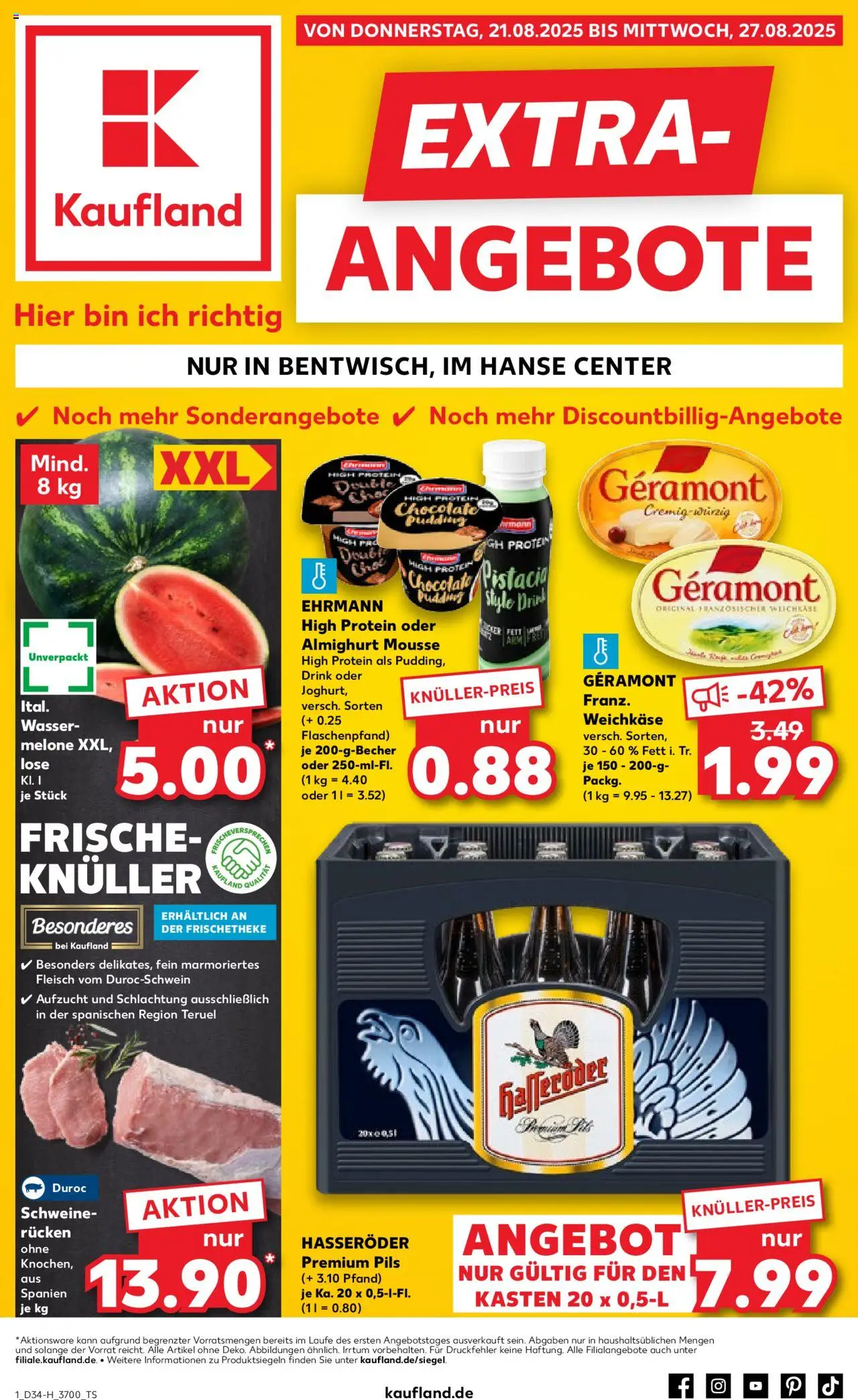 Kaufland DE shop DE Folder Rostock geldig vanaf 21-08-2025 - Paginanummer 1 - Pudding
