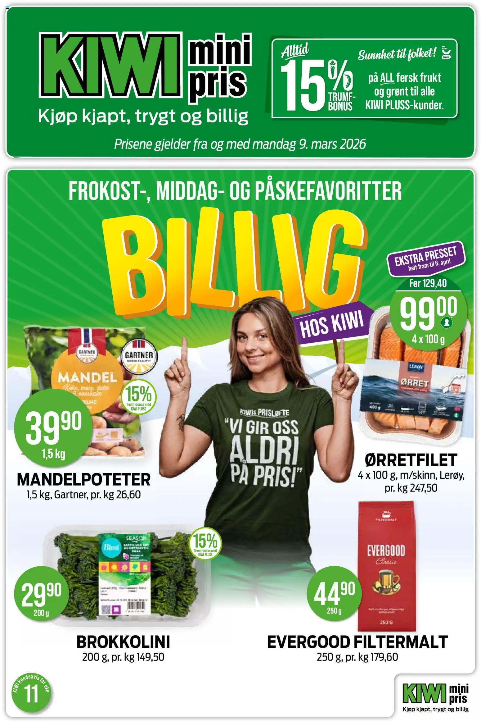 Forhåndsvis Kiwi kundeavis fra butikk Kiwi gyldig fra 09/03/2026