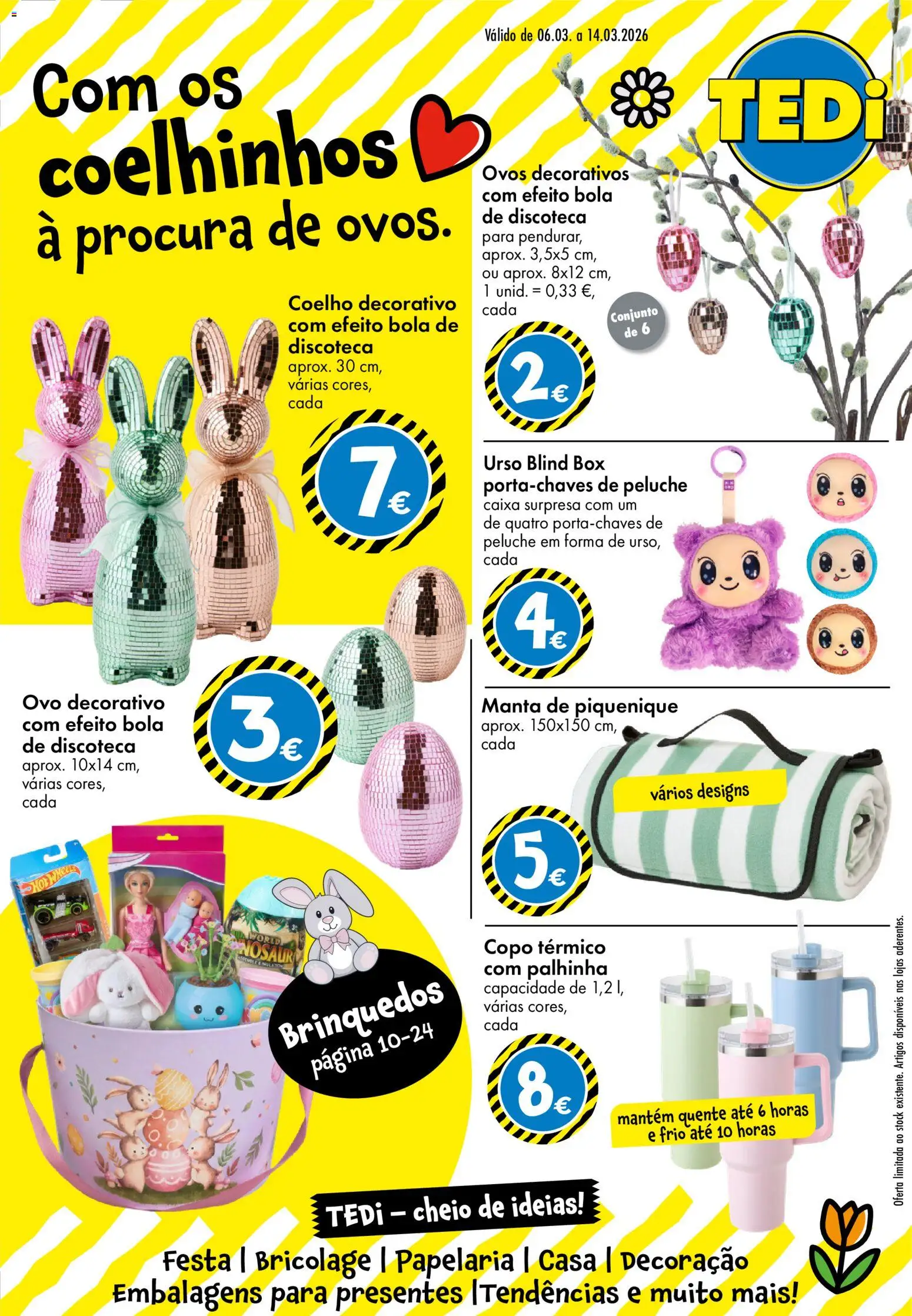 Pré-visualização do folheto da loja TEDi válida a partir de 06/03/2026 - Caixa, Ovos, Brinquedos, Coelho, Decoração, Manta