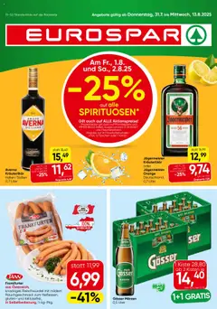 Vorschau der Angebote: Eurospar Flugblatt gültig ab 31.07.2025