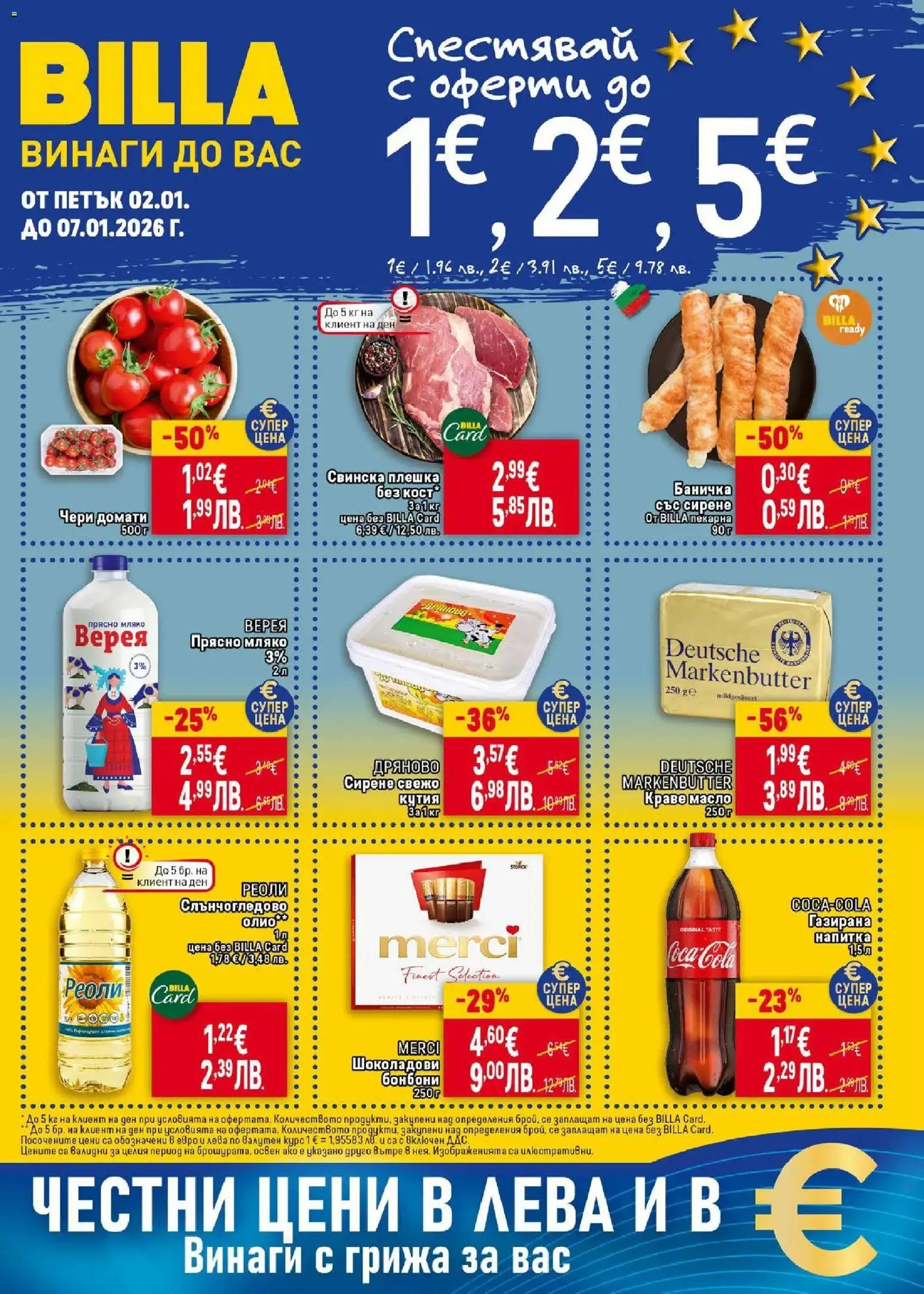 Преглед на Седмична брошура 01 от магазин Билла - Офертата е валидна от 02.01.2026