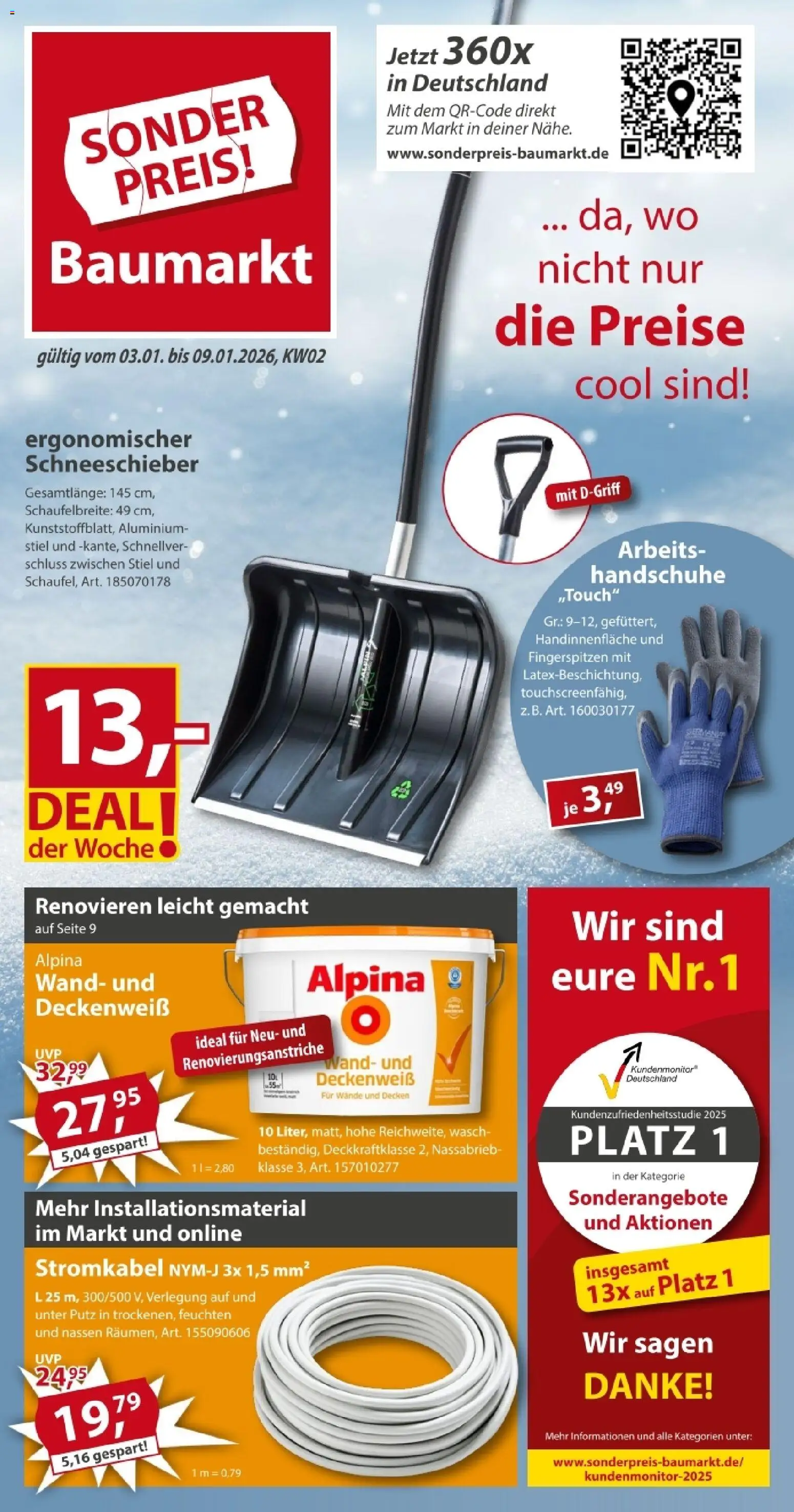 Vorschau von dem Prospekt des Geschäftes Sonderpreis Baumarkt, gültig ab dem 03.01.2026 - Handschuhe