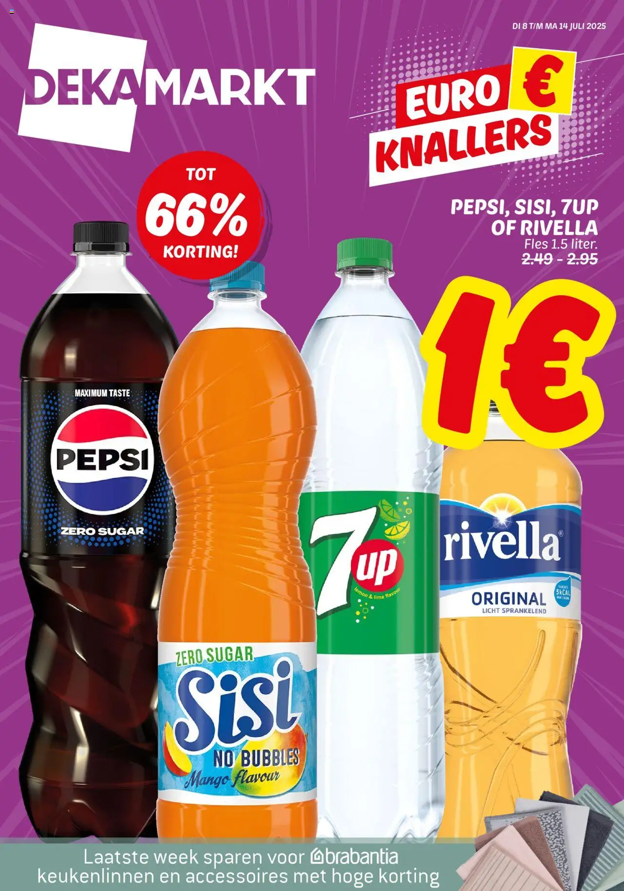 Dekamarkt shop Folder geldig vanaf 08-07-2025 - Paginanummer 1 - Mango, Pepsi, Fles, 7up, Pepsi Zero