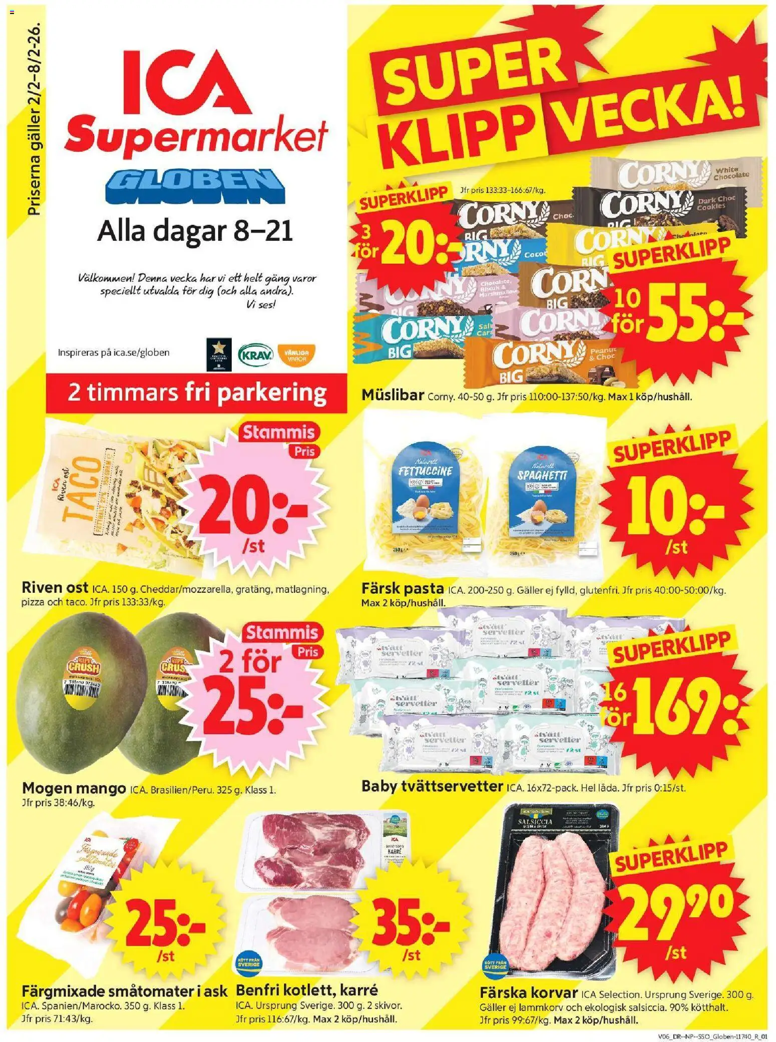 Förhandsgranska reklamblad Stockholm Globen från butik ICA Supermarket gäller från 02/02/2026