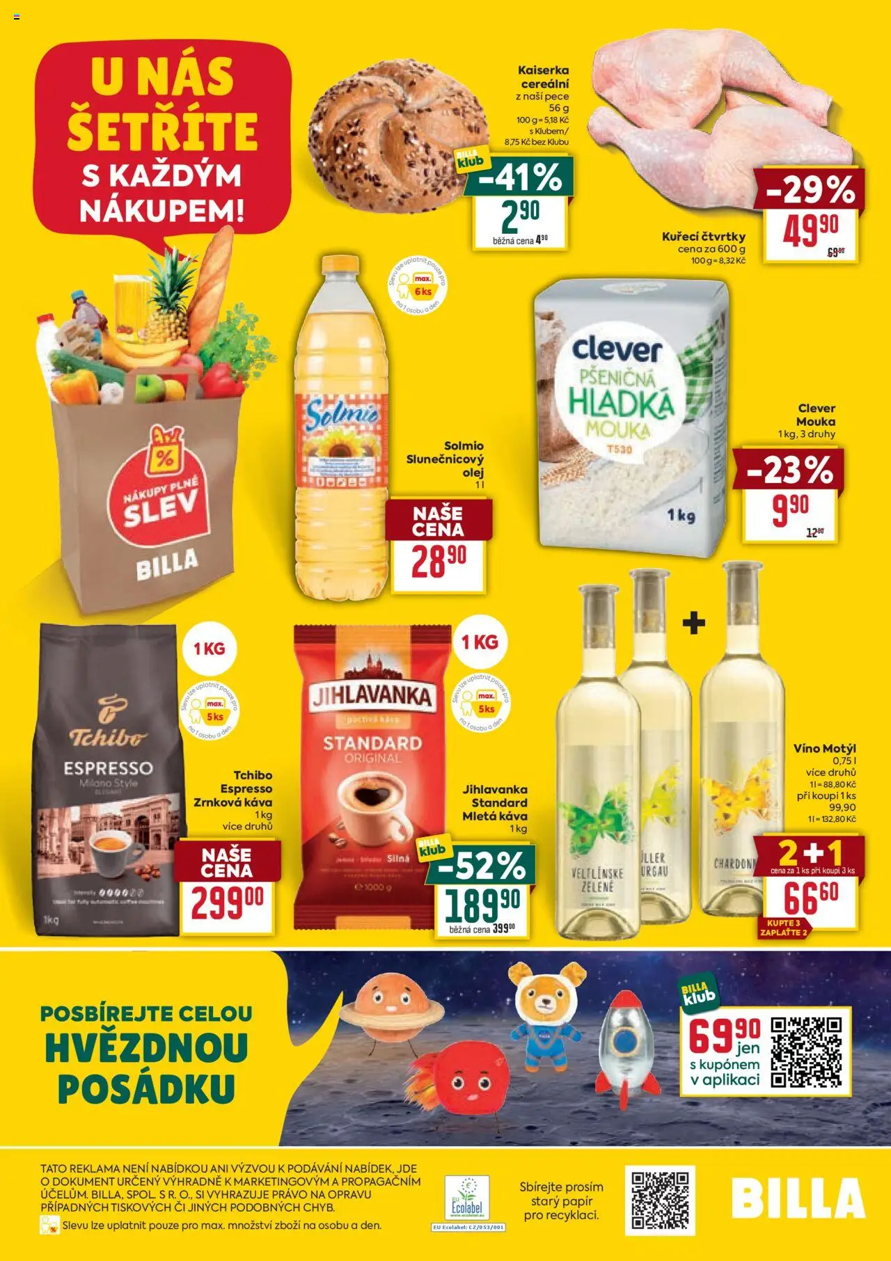  BILLA leták již od 14.05.2025 » Akční "Leták - Speciální nabídka: vybrané prodejny" - strana 2 - Káva, Mouka, Jihlavanka, Slunečnicový olej, Clever, Mletá káva, Kuřecí čtvrtky, Zrnková káva 1 kg