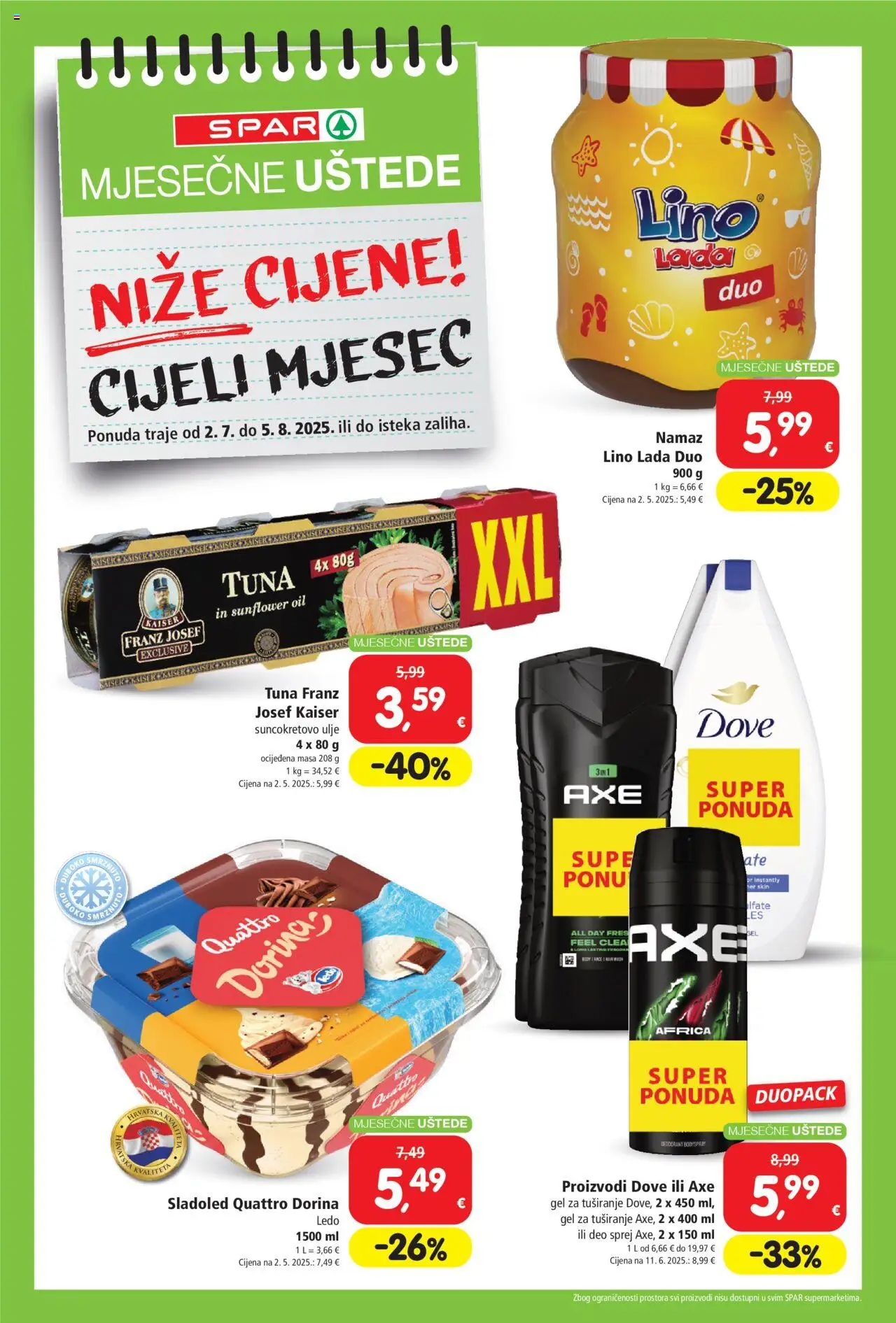 Spar aktualni Katalog vrijedi od 02.07.2025 - tjedna akcija broj stranice 1