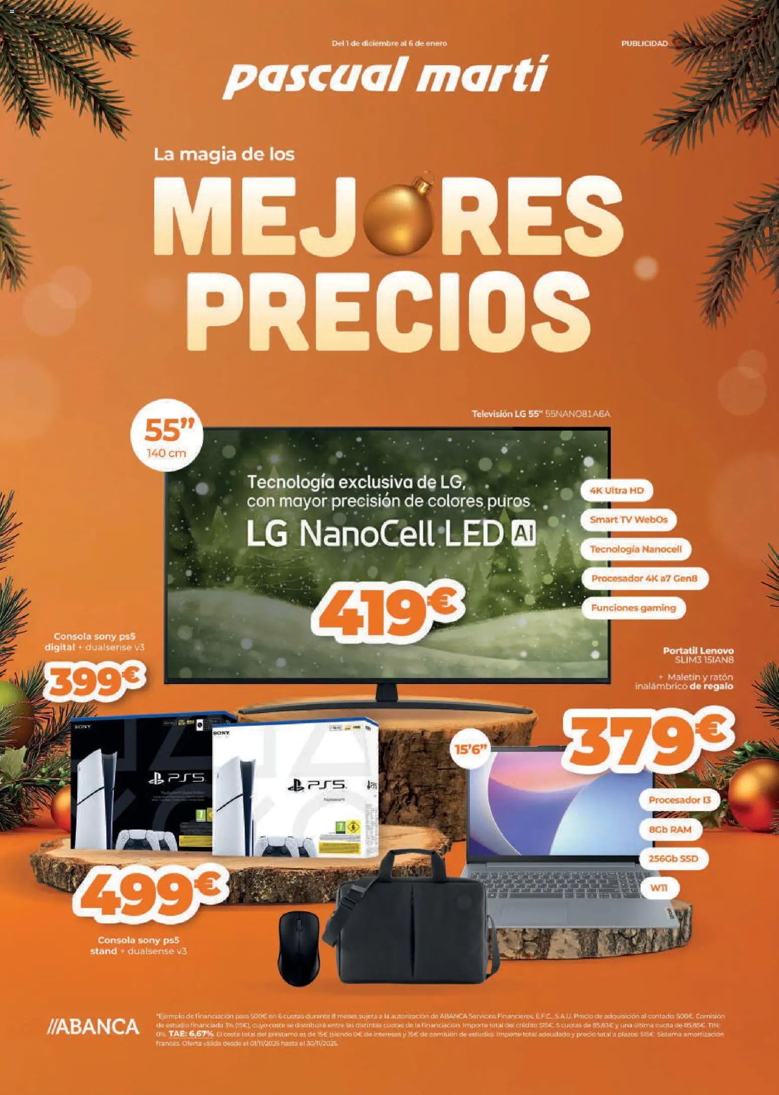 Vista previa del folleto de la tienda Pascual Martí válido desde el 01/12/2025 - Portátil, Televisión, Consola, Portátil Lenovo, Ratón inalambrico