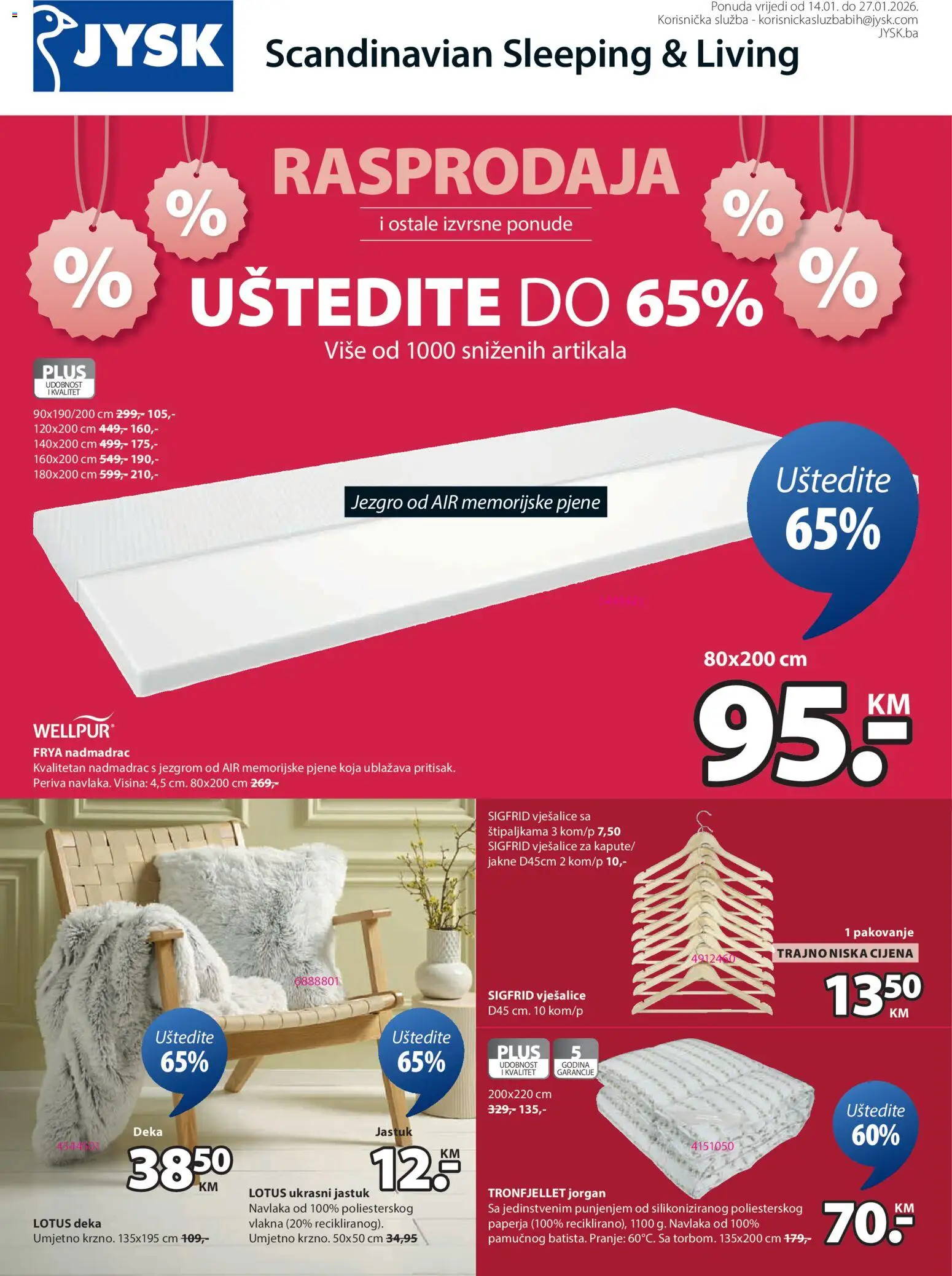 Pregled letka Katalog trgovine JYSK vrijedi od 14.01.2026