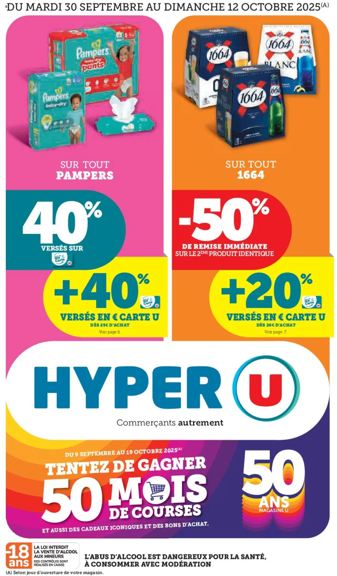 Catalogue de la boutique Hyper U valable du 30/09/2025 - Page numéro 1 - Pampers