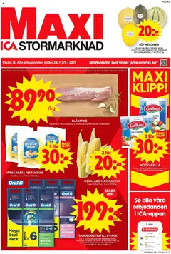 Förhandsgranska reklamblad Aktuella reklamblad ICA Maxi från butik ICA Maxi gäller från 28/07/2025