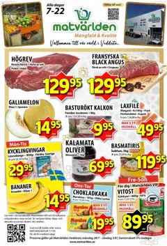 Förhandsgranska reklamblad Aktuella reklamblad Matvärlden från butik Matvärlden gäller från 28/07/2025