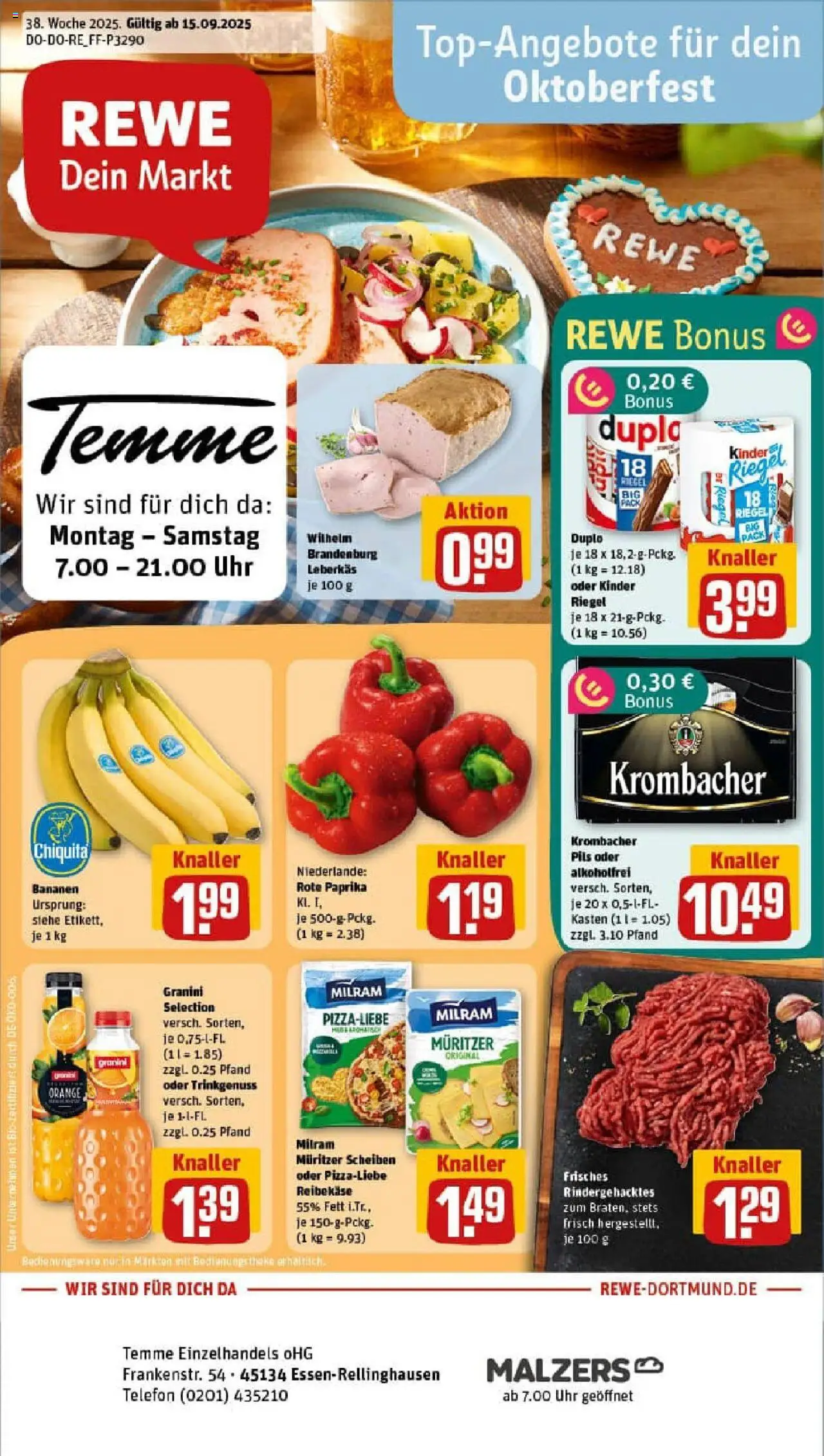 REWE Prospekt ab 14.09.2025 nächste Woche - Prospekt Essen	