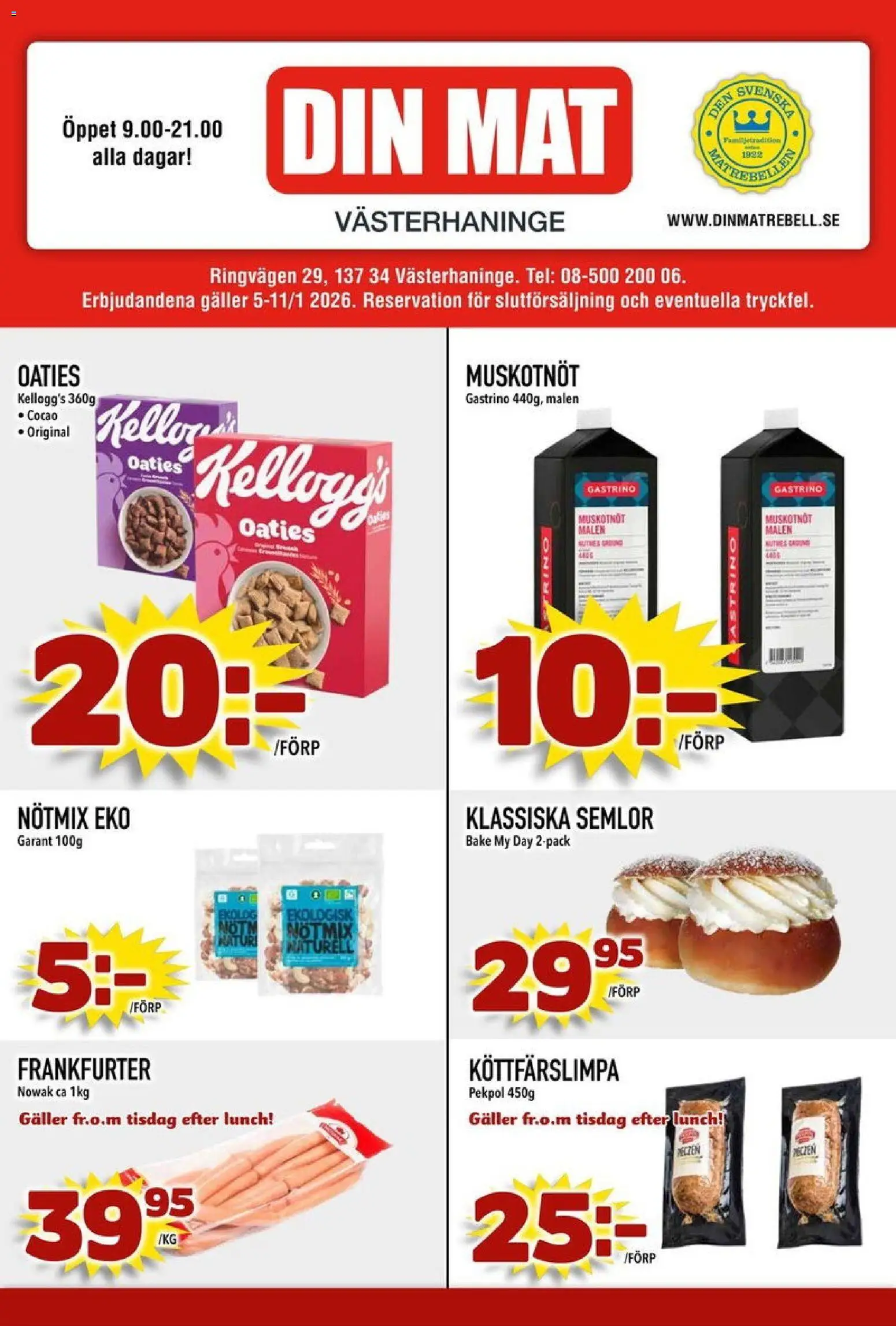 Förhandsgranska reklamblad Aktuella reklamblad Din Mat från butik Din Mat gäller från 05/01/2026