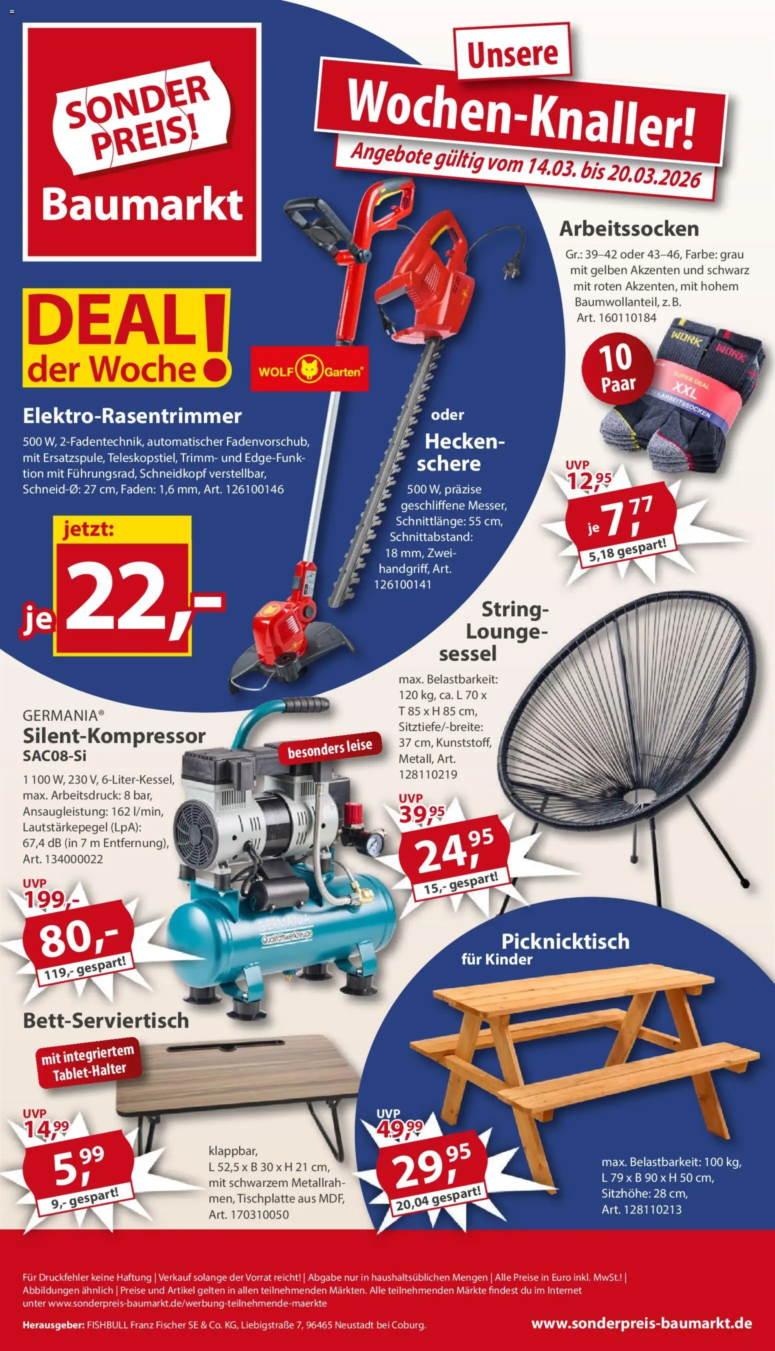 Vorschau von dem Prospekt des Geschäftes Sonderpreis Baumarkt, gültig ab dem 14.03.2026 - Sessel, String