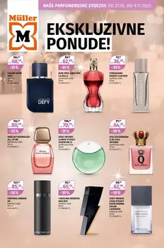 Pregled letka Parfumerijska ponuda trgovine Müller vrijedi od 27.10.2025