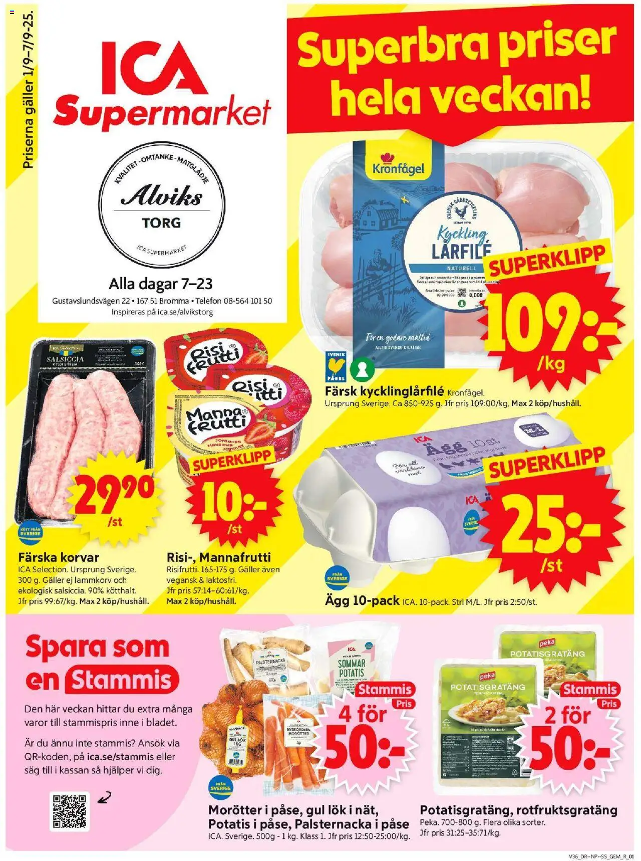 Bromma är giltig 01/09 2025 > Veckans Erbjudanden gäller från 01/09/2025 till 07/09/2025 sidnummer 1
