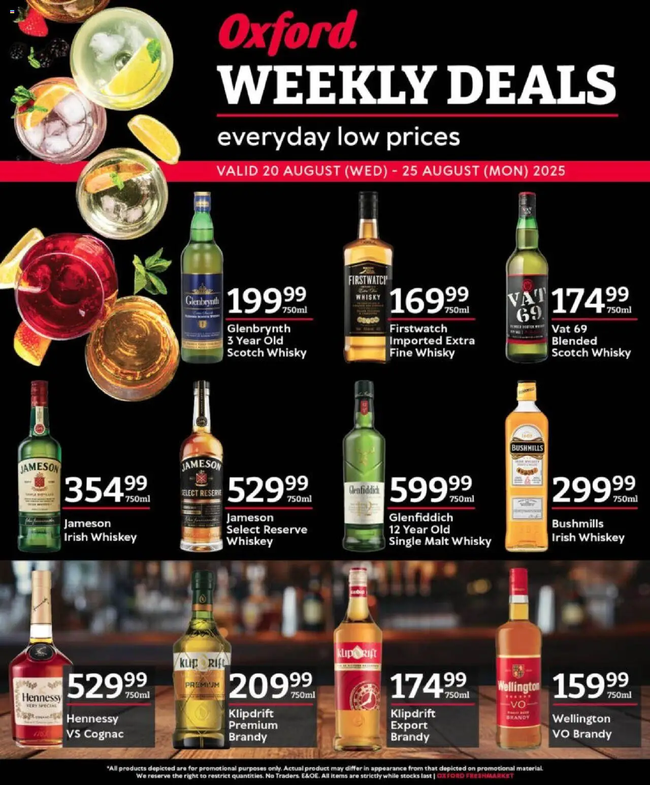 Oxford Freshmarket Liquormarket Deals from 20/08 - 25/08/2025 > Promotions - Whiskey, Brandy, Cognac
