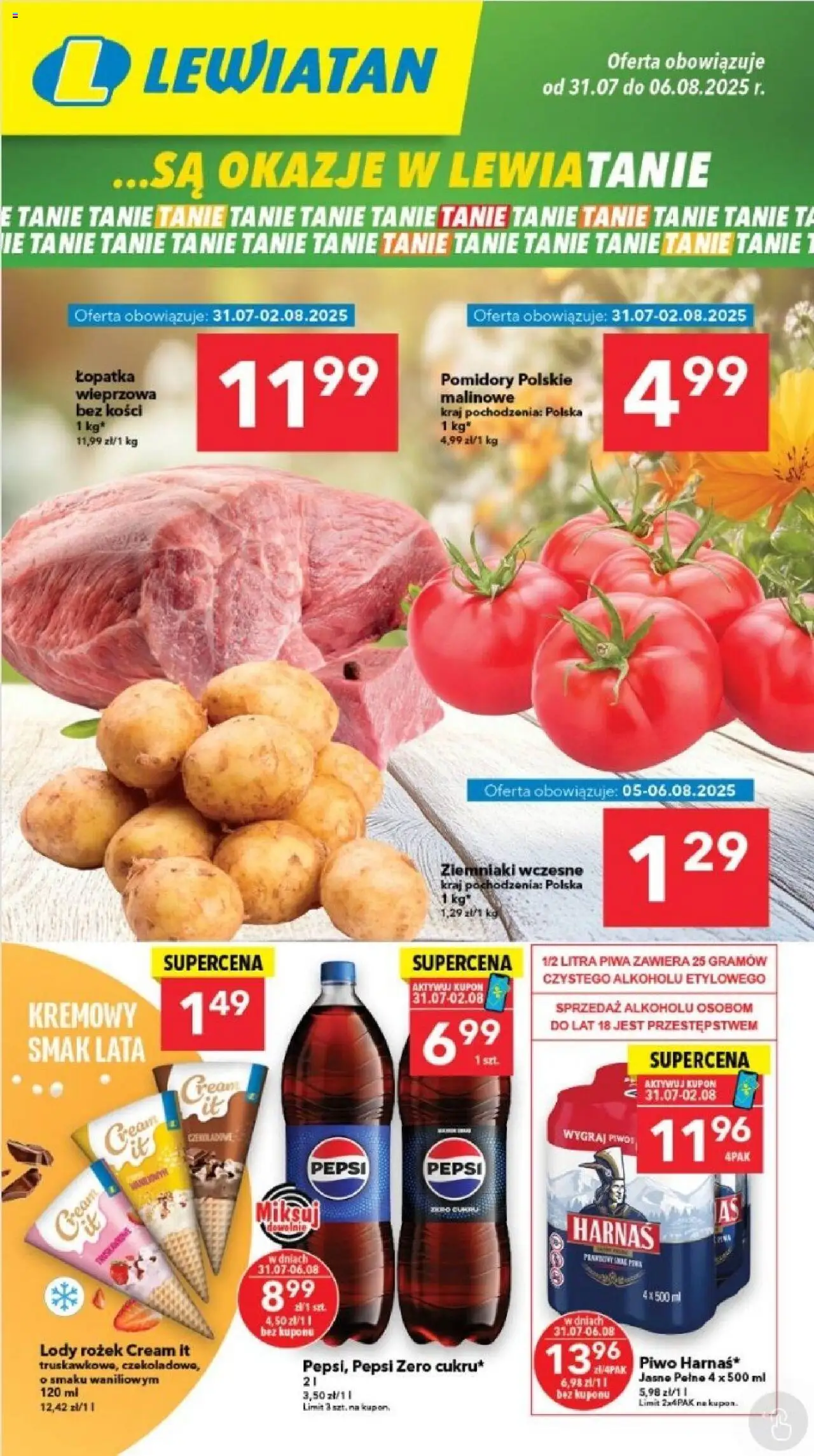 Lewiatan gazetka od 31.07.2025 - Promocje "Legnica" - Numer strony 1