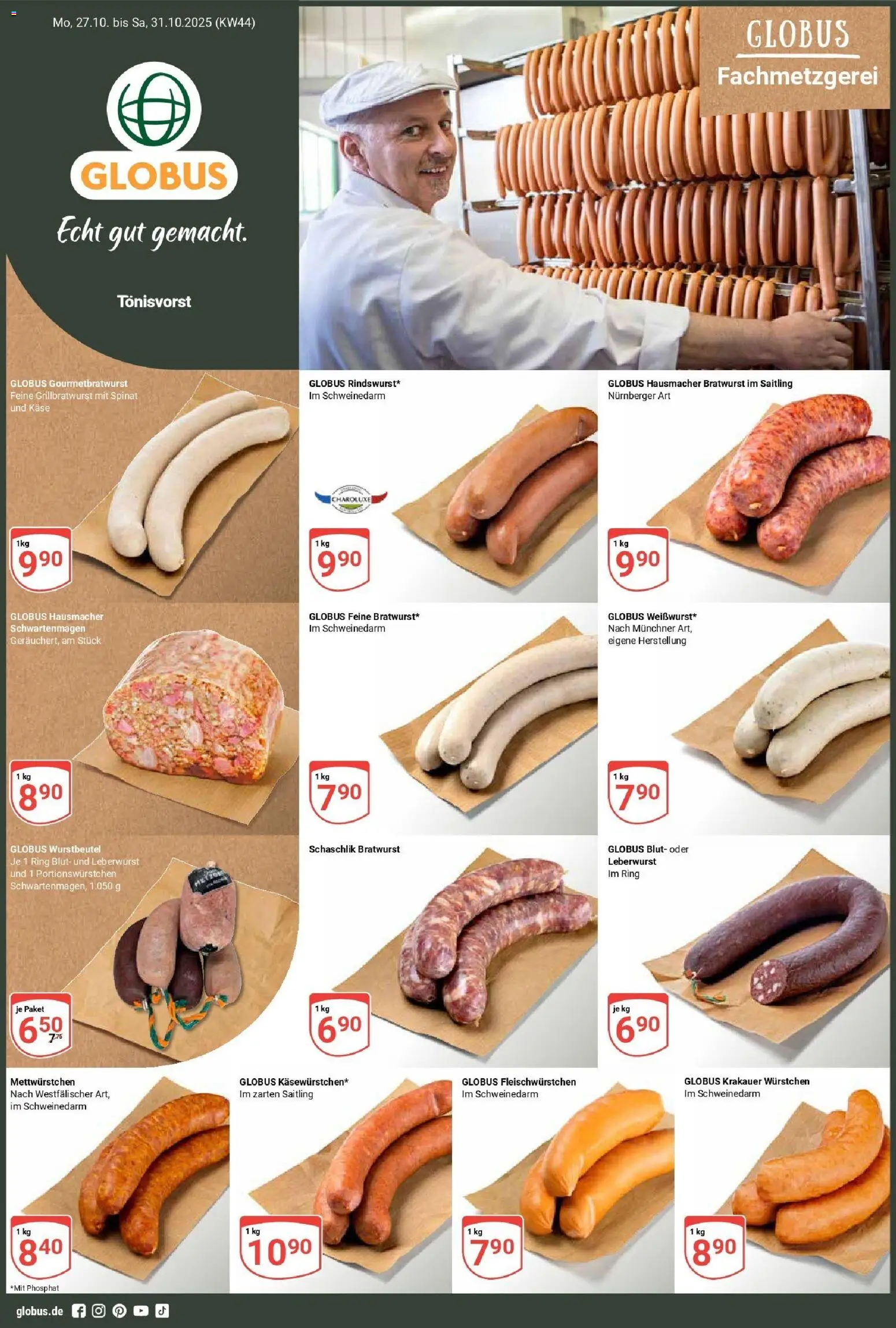 Vorschau von dem Prospekt des Geschäftes Globus, gültig ab dem 26.10.2025 - Käse, Bratwurst