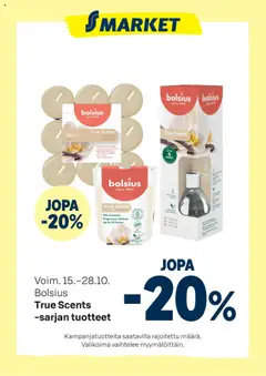 Kaupan S-market Tarjoukset Bolsius esikatselu, voimassa 15/10/2025