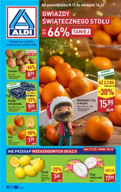 Pogląd gazetki "Gwiazdy świątecznego stołu" ze sklepu Aldi ważnej od 08.12.2025