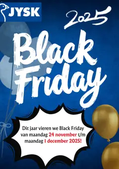 Voorbeeld van Black Friday kennisgeving van winkel JYSK geldig vanaf 05-11-2025