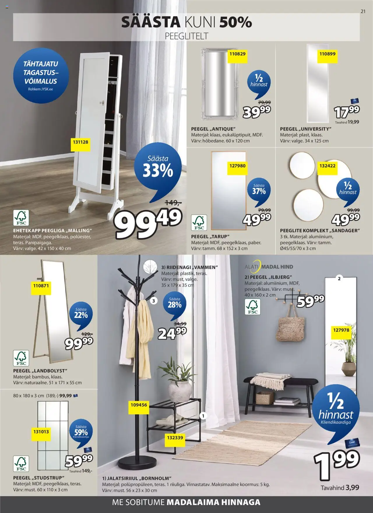 JYSK kliendilehe eelvaade alates 2025.10.14