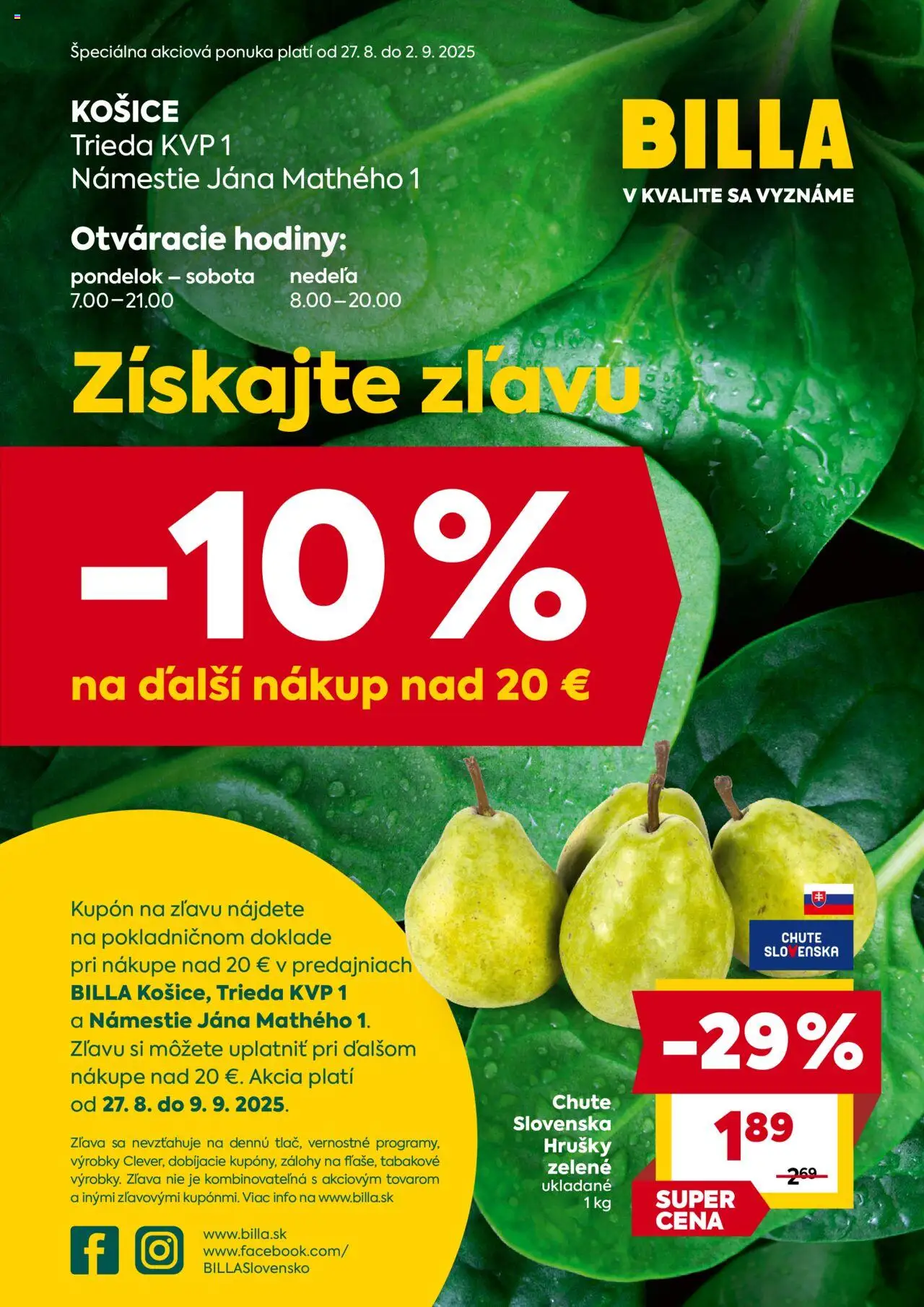 Billa leták od 27.08.2025 > Špeciálna ponuka online