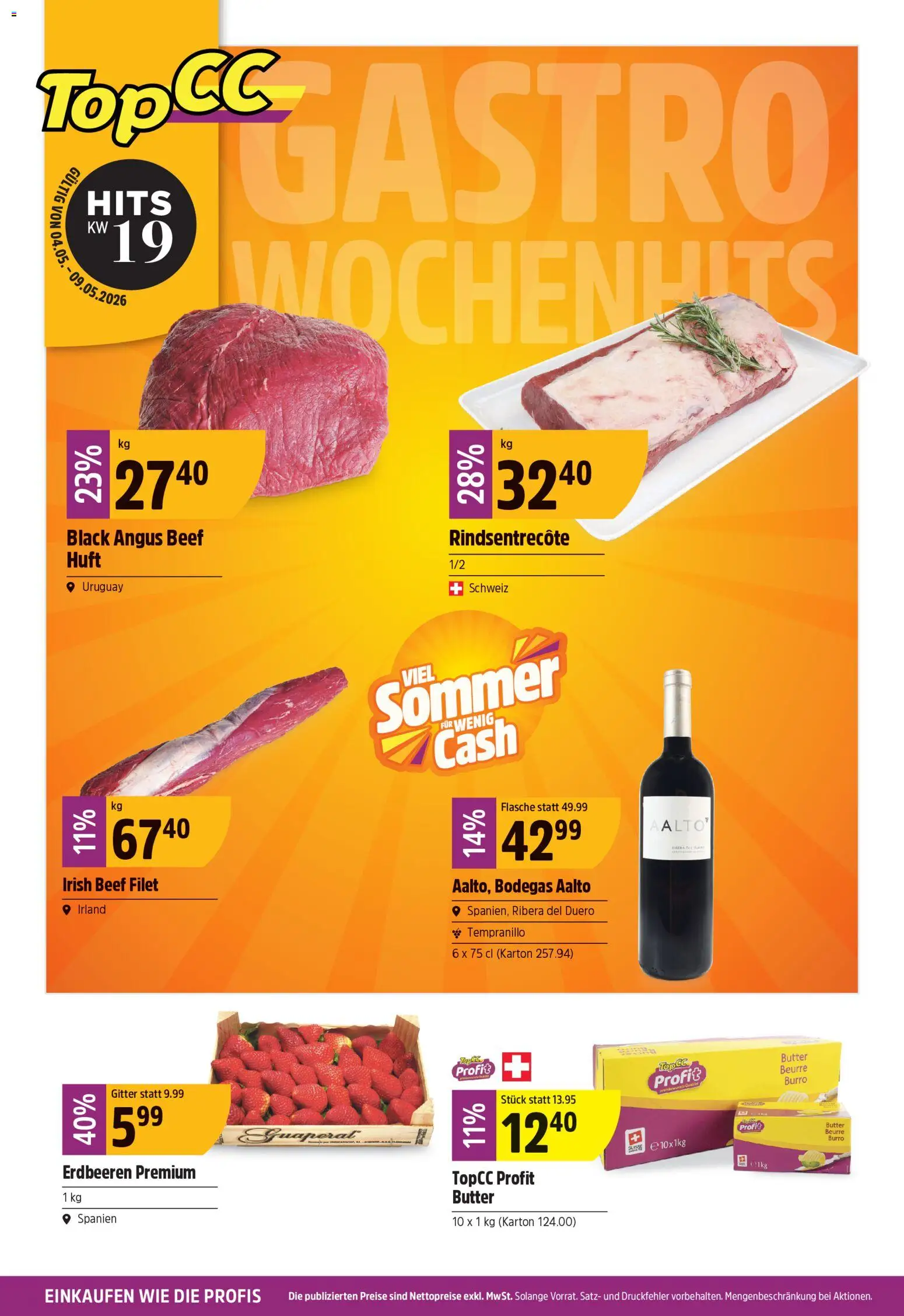 Vorschau des Merkblatts TopCC aktionen vom Shop TopCC gültig von 04.05.2026 bis 09.05.2026 - Erdbeeren, Top, Butter, Gitter