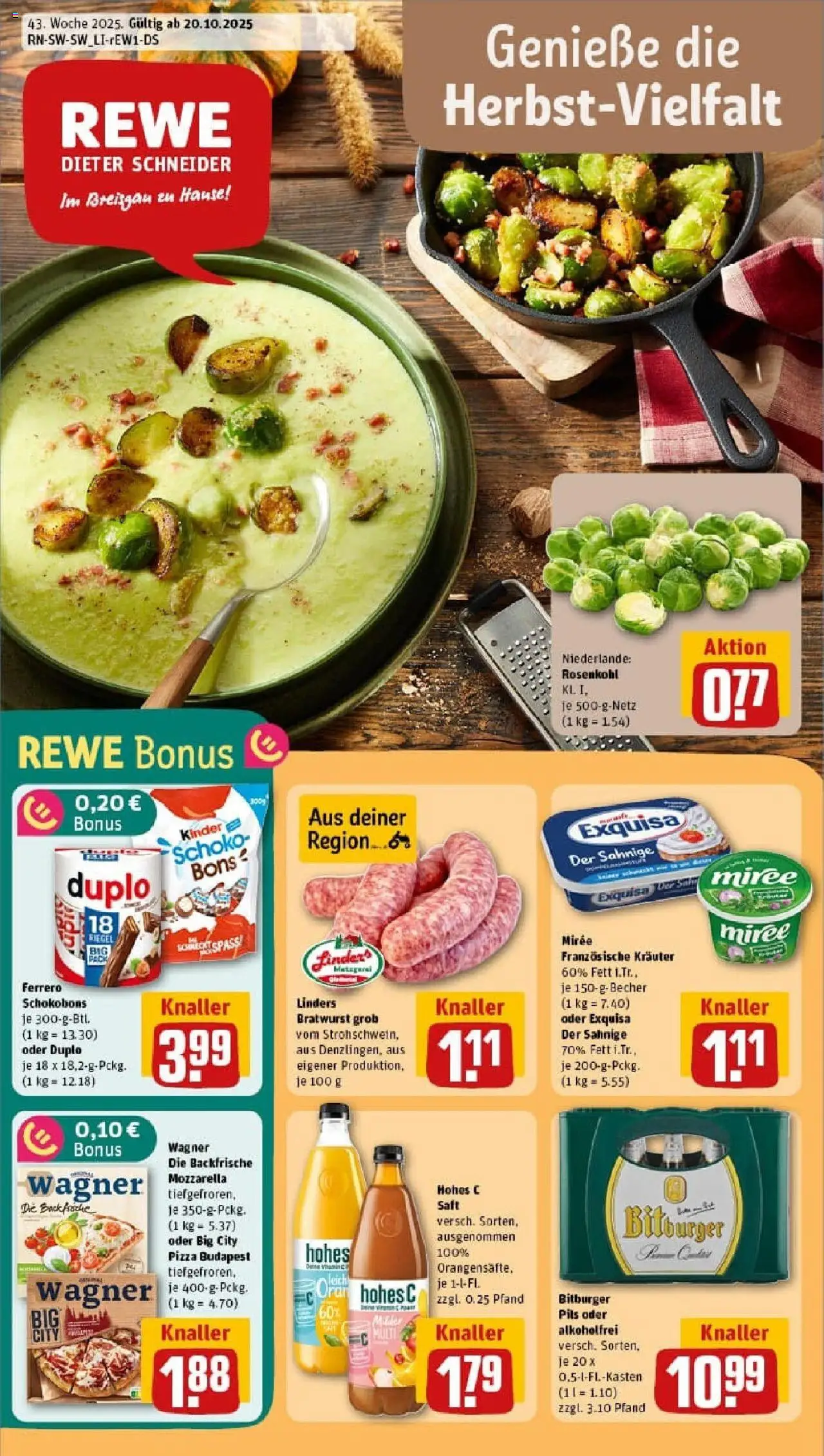 REWE Prospekt ab 19.10.2025 nächste Woche - Prospekt Gundelfingen	
