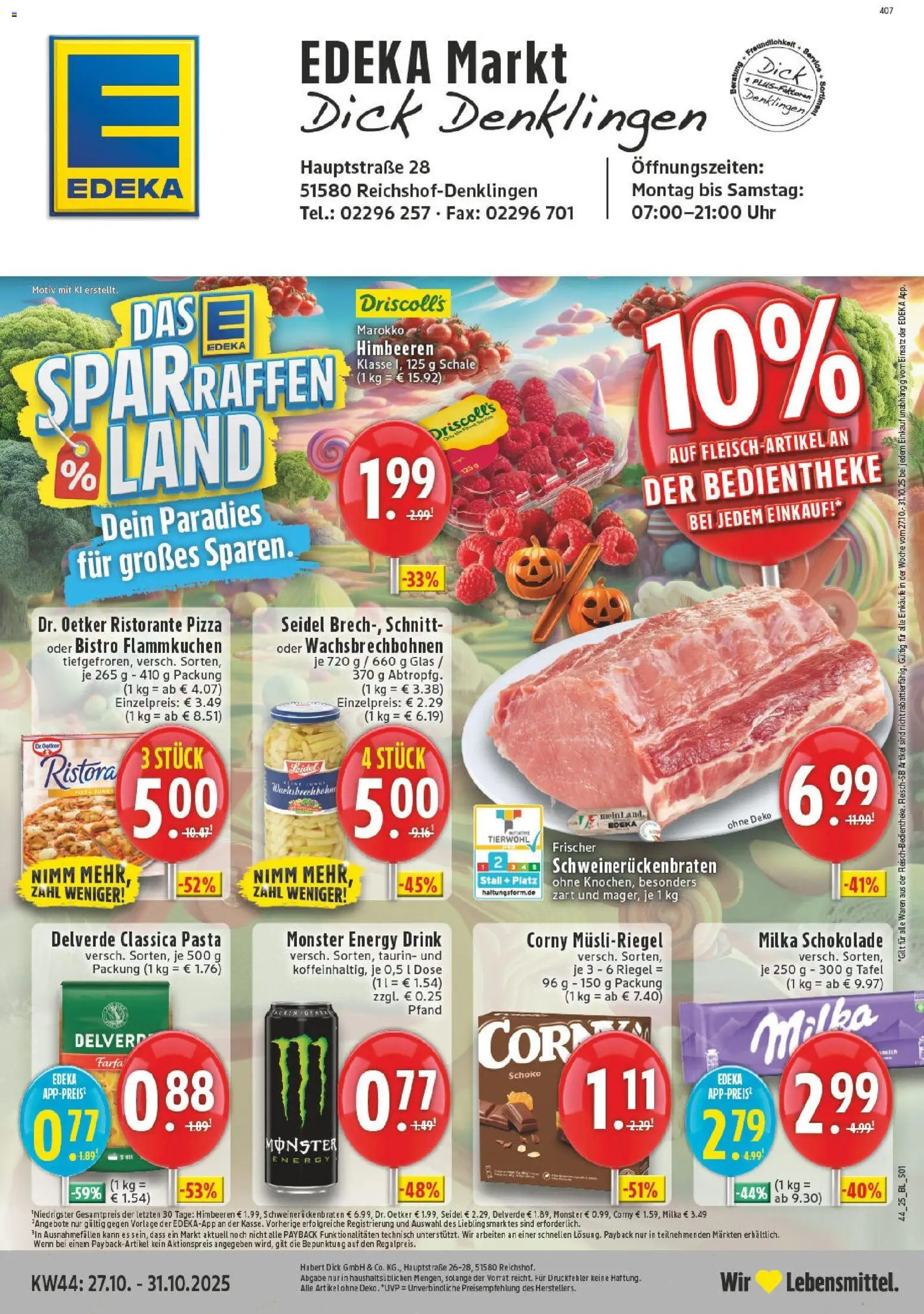 EDEKA Prospekt ab 26.10.2025 - Prospekt Reichshof - Denklingen Online