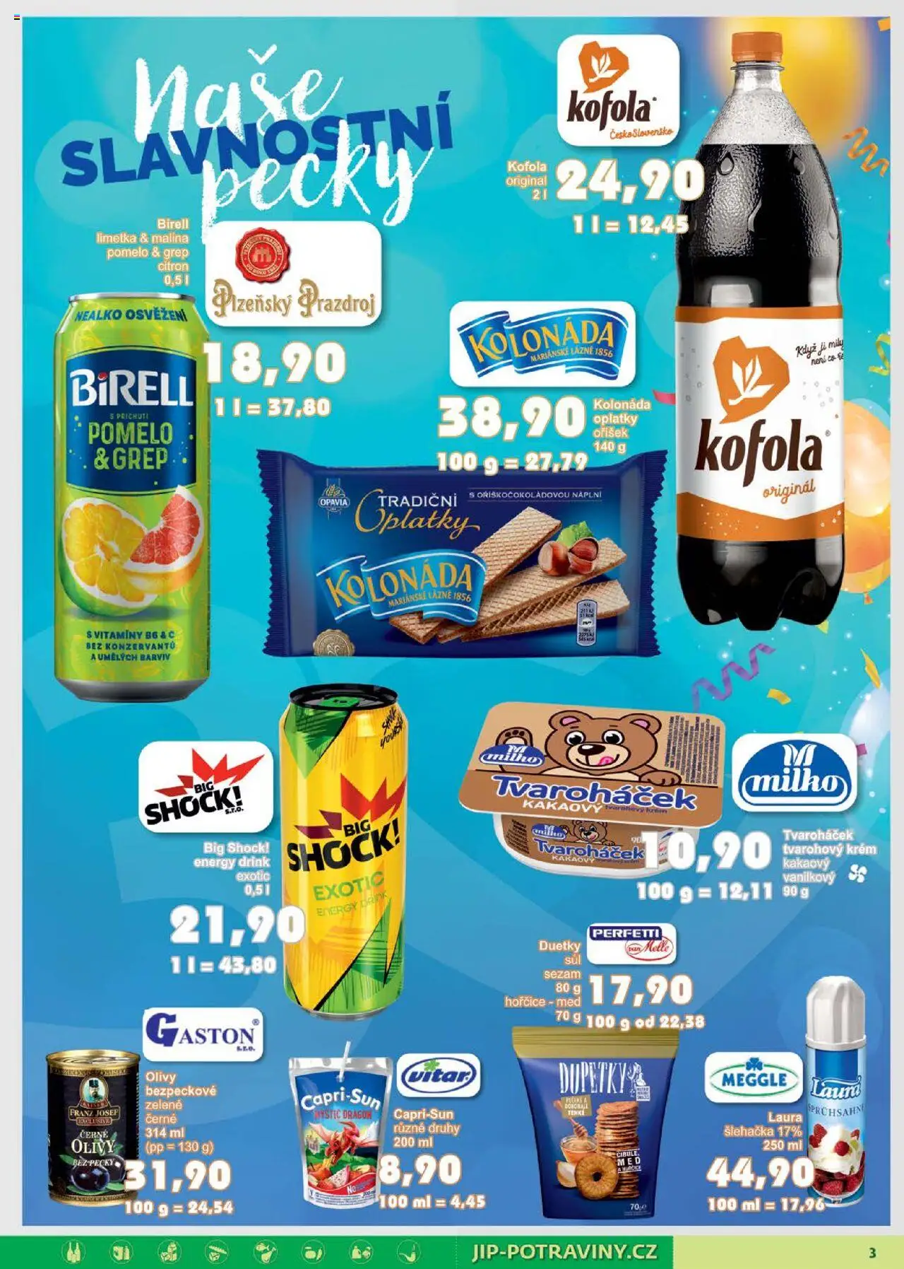  Jip Leták (18.06.2025 - 29.06.2025) - strana 3 - Kofola, Vitamíny, Sezam, Citron, Big Shock, Grep, Krém, Tvarohový krém
