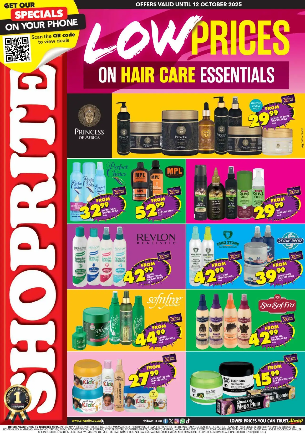 Shoprite Gauteng - Hair Care Essentials 01/10 - 12/10/2025 >> Catalogue