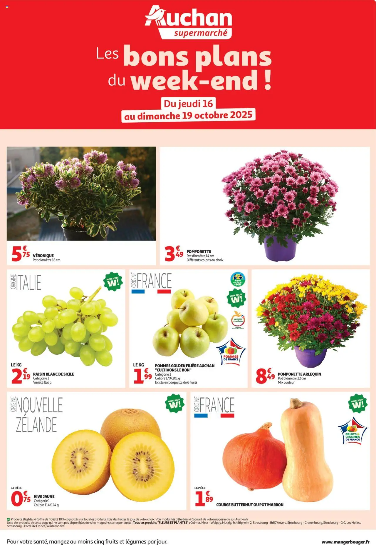 Les bons plans du week-end dans votre super ! de la boutique Auchan valable du 16/10/2025 - Page numéro 1
