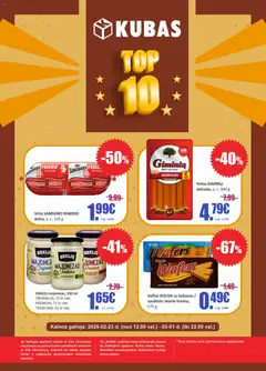 Kubas parduotuvės leidinio Leidinys - Top 10 galiojančio nuo 2026.02.23 peržiūra